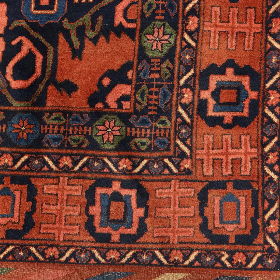 Antique Peshawar Carpet Wool Heavy Knot Handmade 126 x 98 In