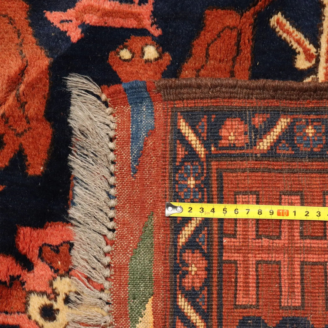 Antique Peshawar Carpet Wool Heavy Knot Handmade 126 x 98 In