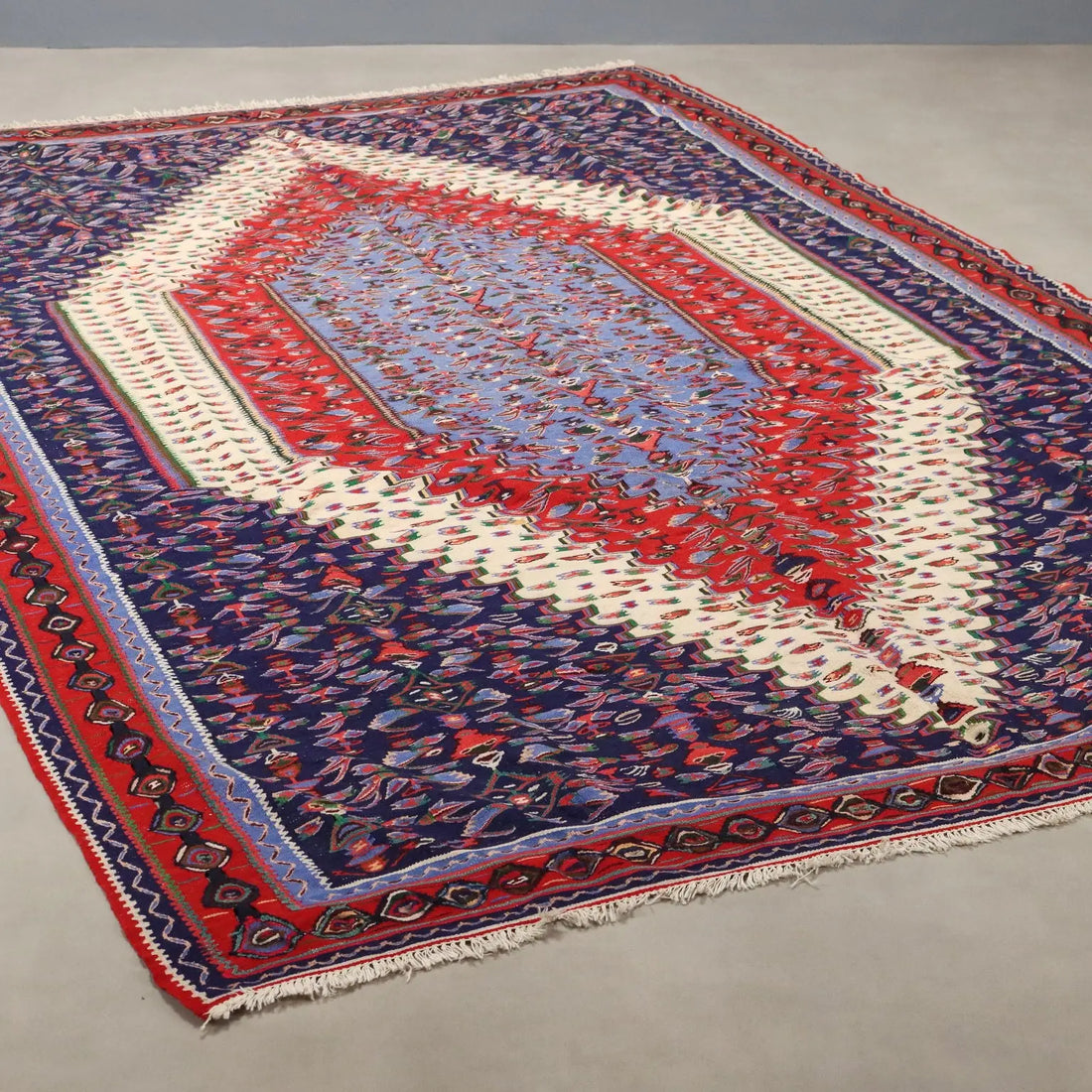 Antique Asian Carpet Cotton Wool Extra-Thin Knot 114 x 79 In - 114 x 79 In | Antiques | Carpets