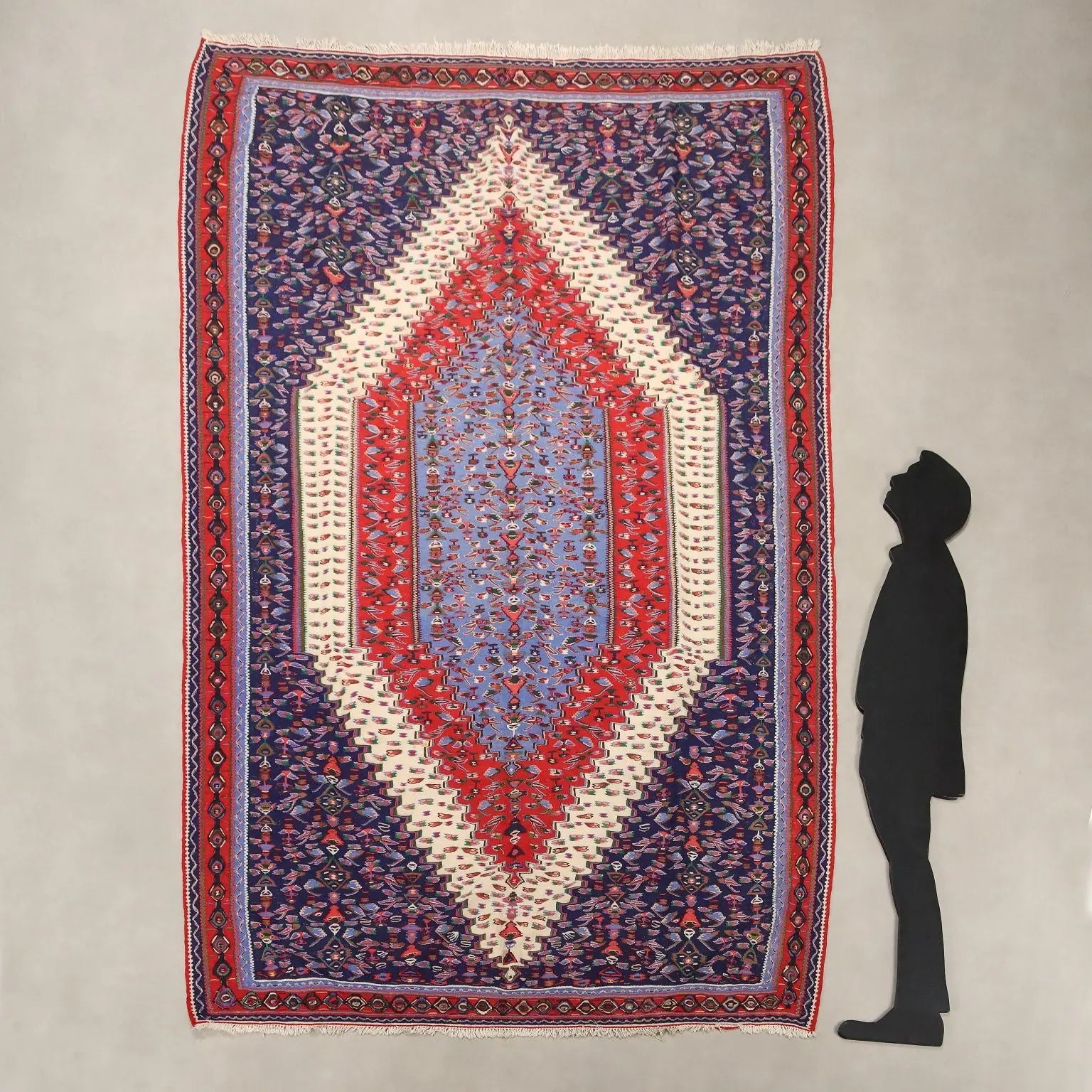 Antique Asian Carpet Cotton Wool Extra-Thin Knot 114 x 79 In - 114 x 79 In | Antiques | Carpets