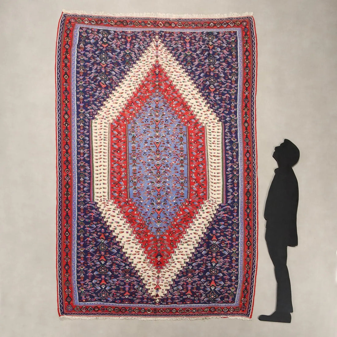 Antique Asian Carpet Cotton Wool Extra-Thin Knot 114 x 79 In - 114 x 79 In | Antiques | Carpets