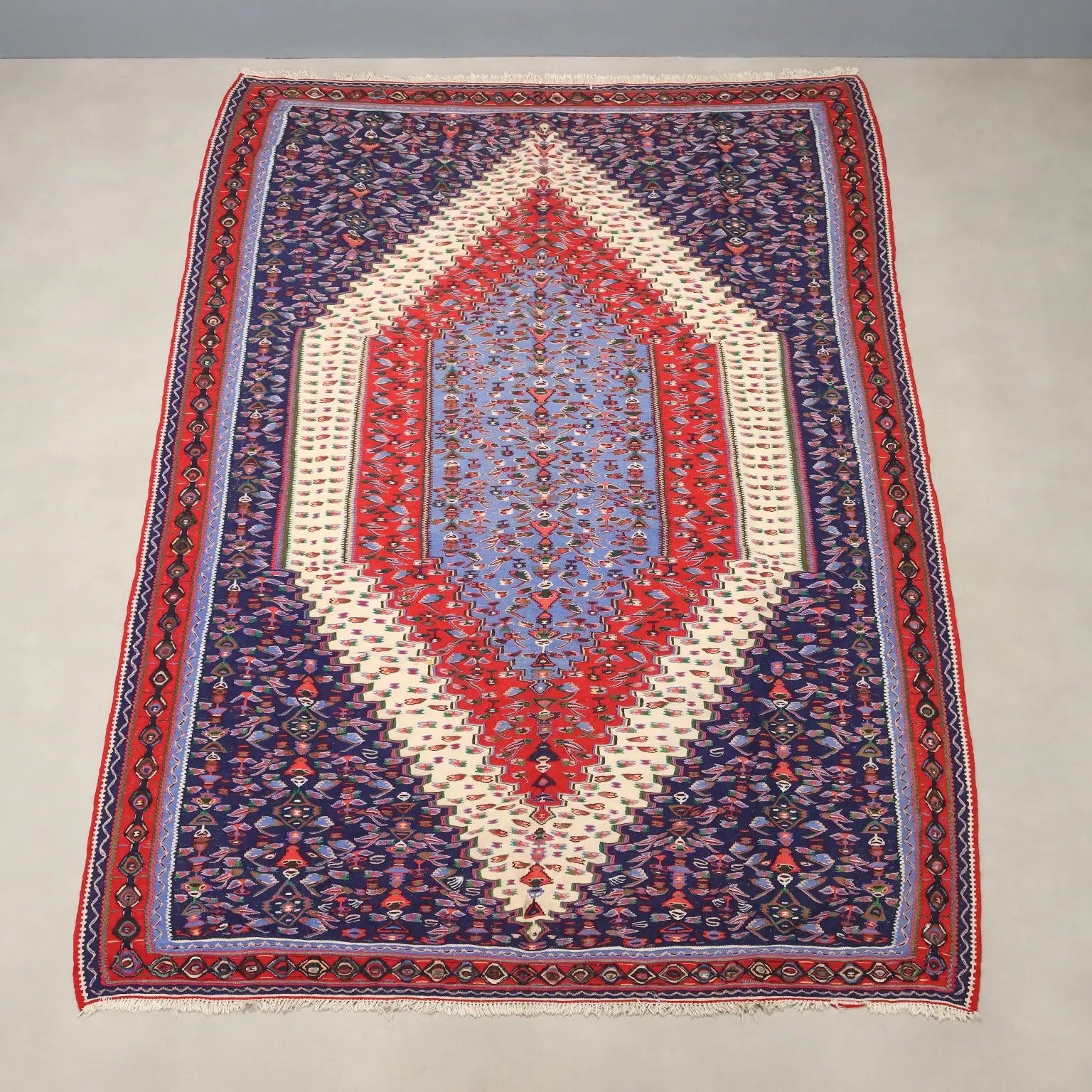 Antique Asian Carpet Cotton Wool Extra-Thin Knot 114 x 79 In - 114 x 79 In | Antiques | Carpets
