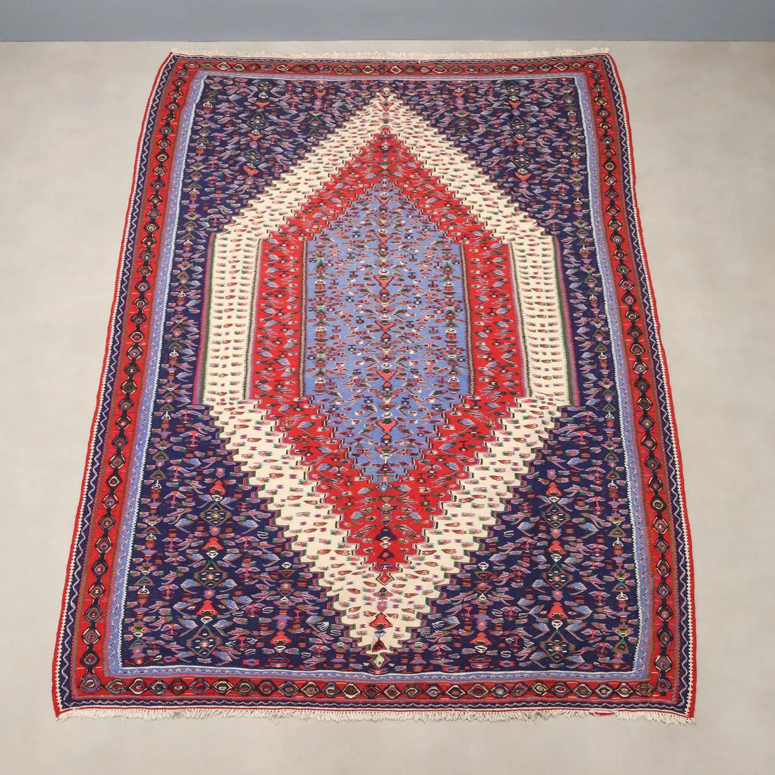 Antique Asian Carpet Cotton Wool Extra-Thin Knot 114 x 79 In - 114 x 79 In | Antiques | Carpets
