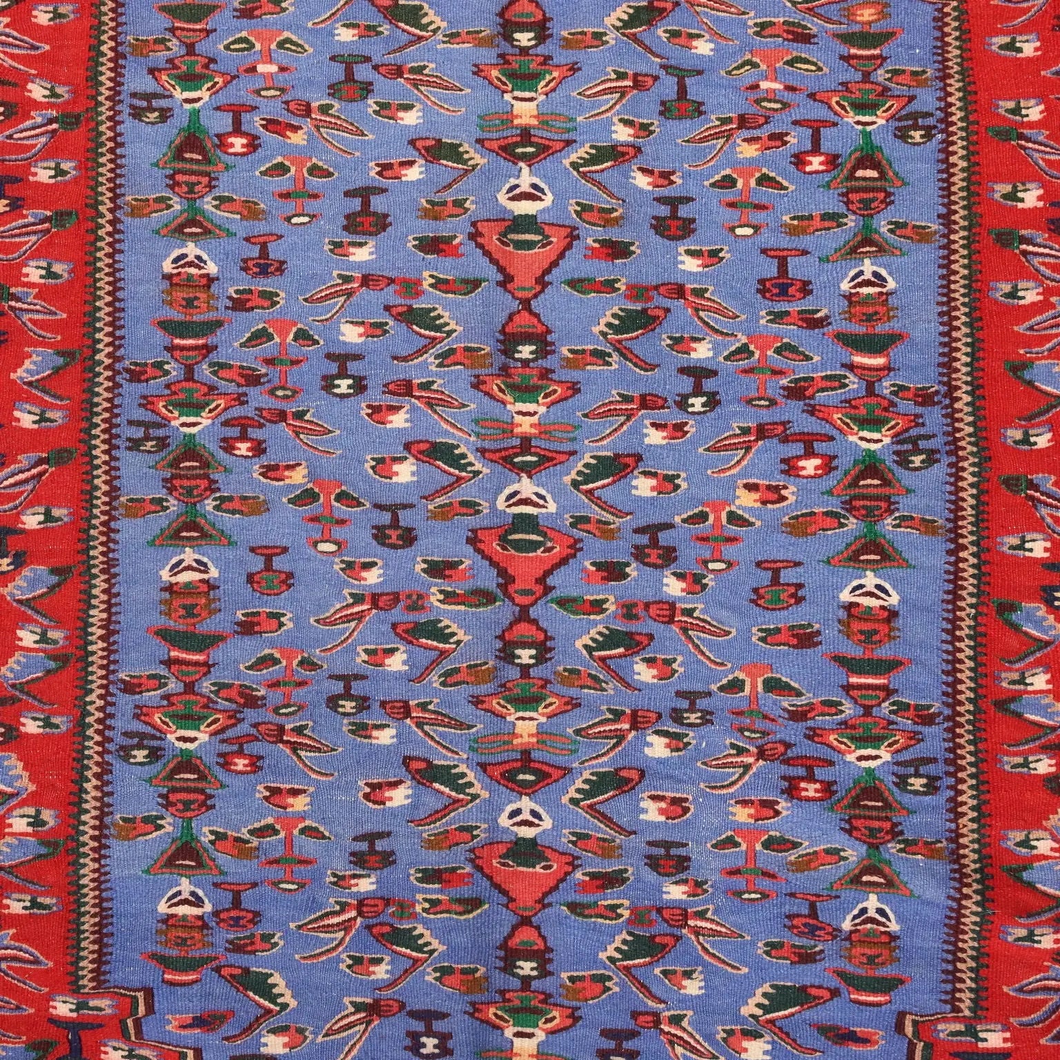 Antique Asian Carpet Cotton Wool Extra-Thin Knot 114 x 79 In - 114 x 79 In | Antiques | Carpets
