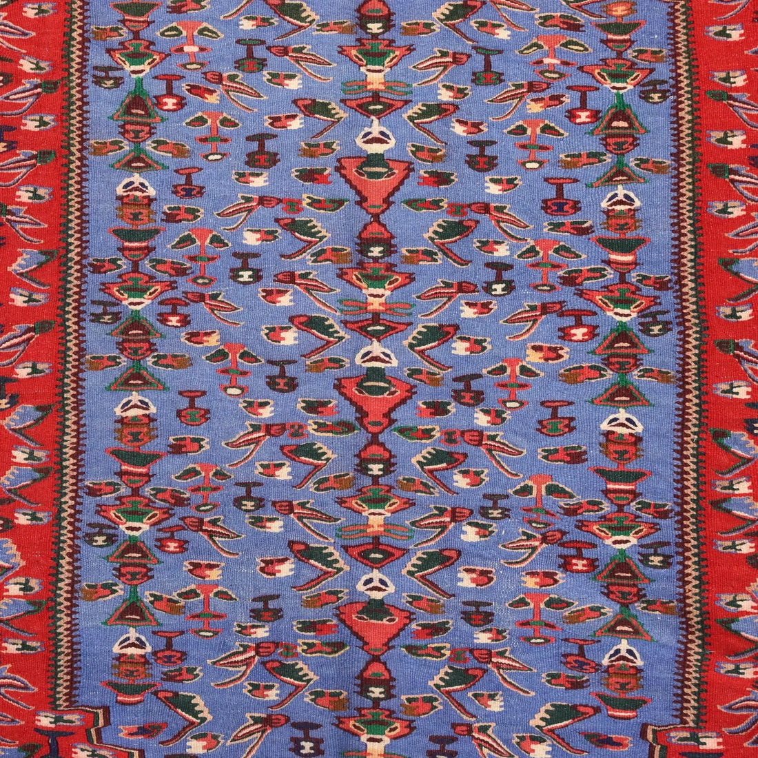 Antique Asian Carpet Cotton Wool Extra-Thin Knot 114 x 79 In - 114 x 79 In | Antiques | Carpets