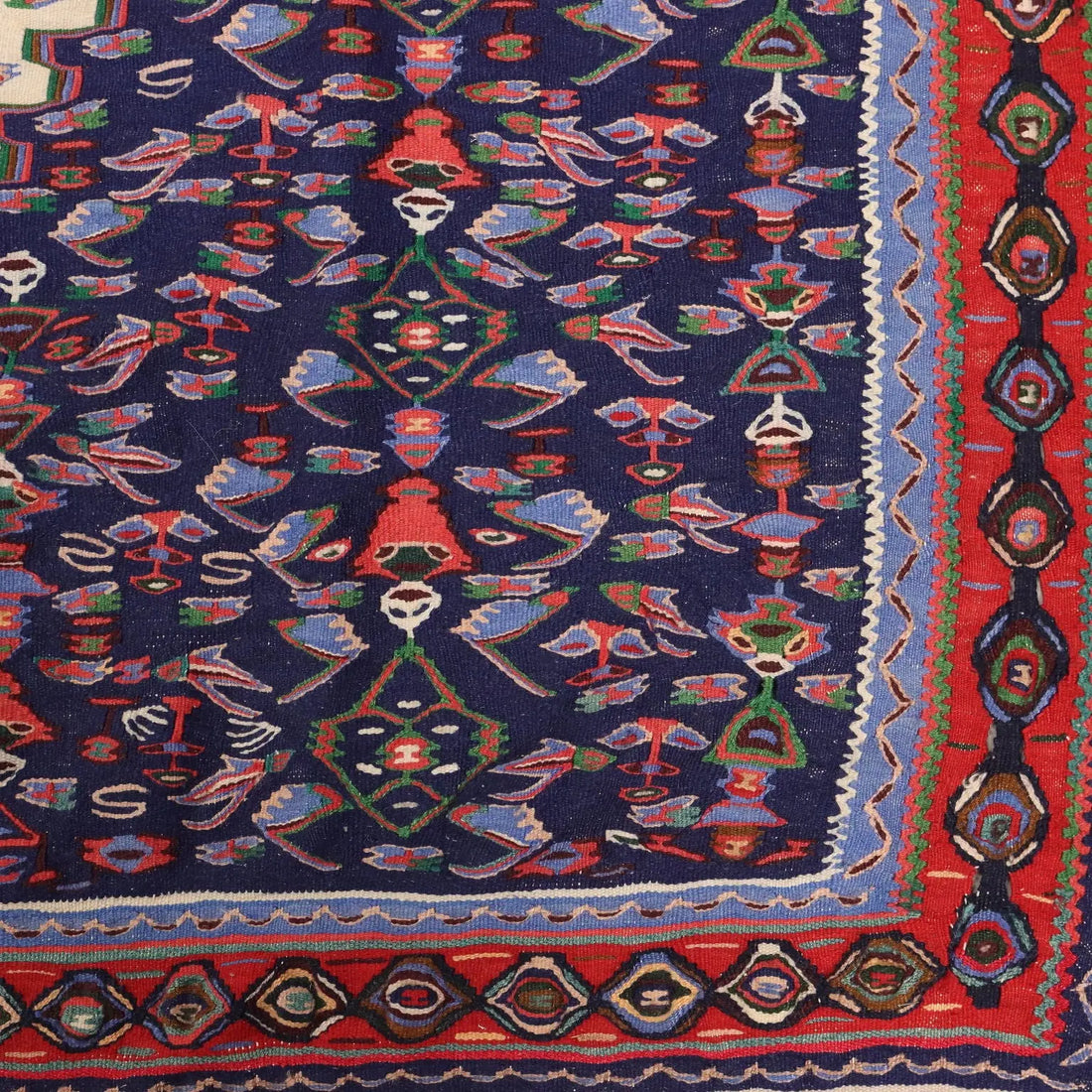 Antique Asian Carpet Cotton Wool Extra-Thin Knot 114 x 79 In - 114 x 79 In | Antiques | Carpets