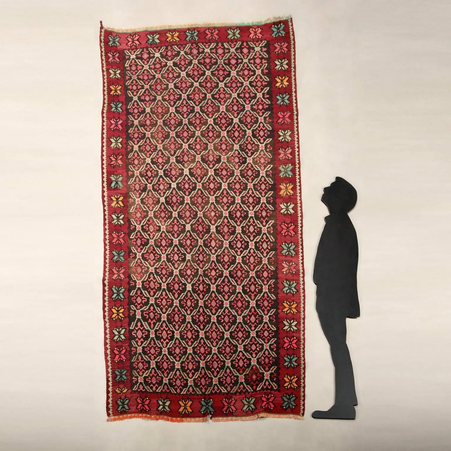 Antique Kilim Carpet Wool Extra-Thin Knot Handmade 116 x 58 In - 116 x 58 In | Antiques | Carpets