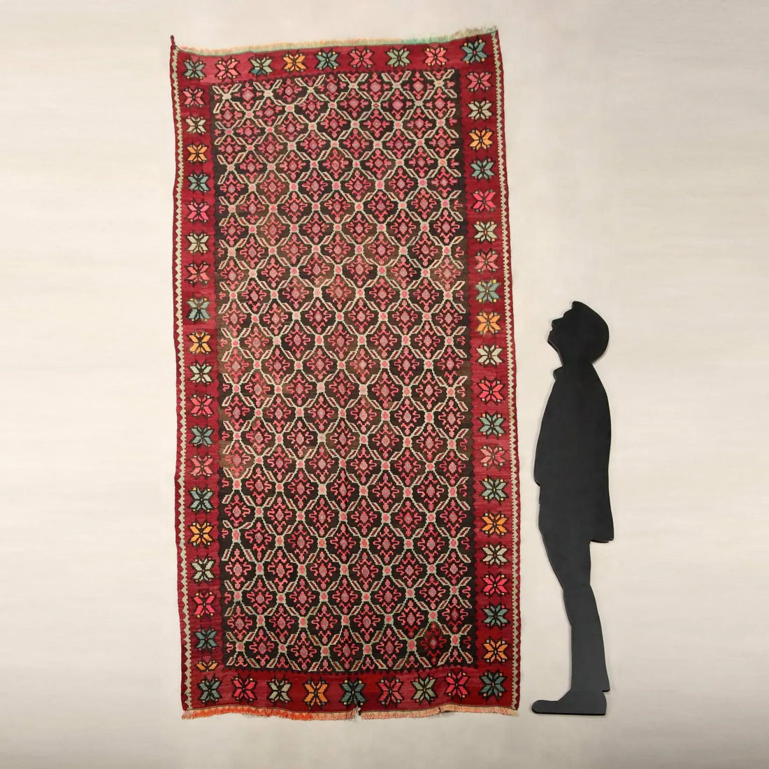 Antique Kilim Carpet Wool Extra-Thin Knot Handmade 116 x 58 In - 116 x 58 In | Antiques | Carpets