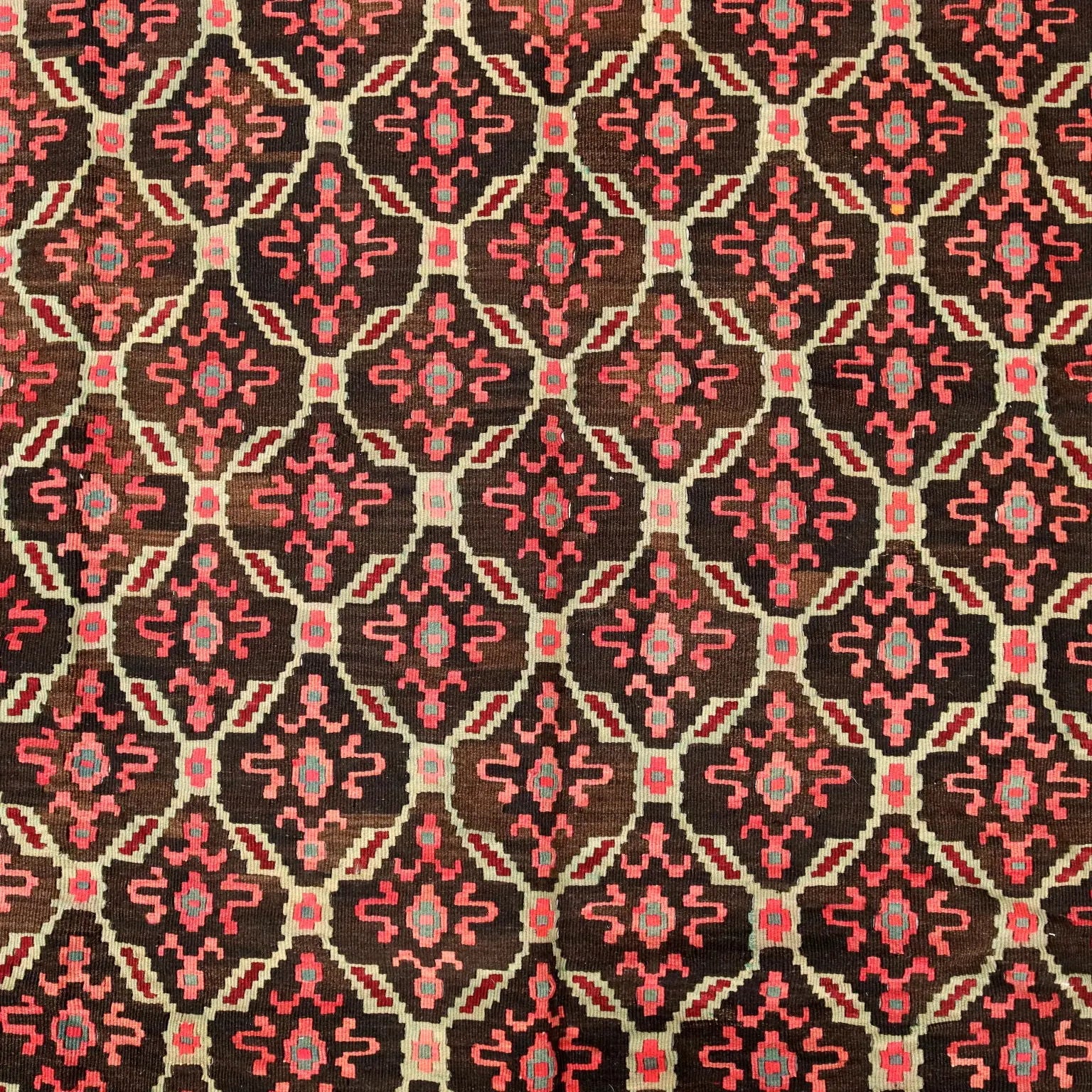 Antique Kilim Carpet Wool Extra-Thin Knot Handmade 116 x 58 In - 116 x 58 In | Antiques | Carpets