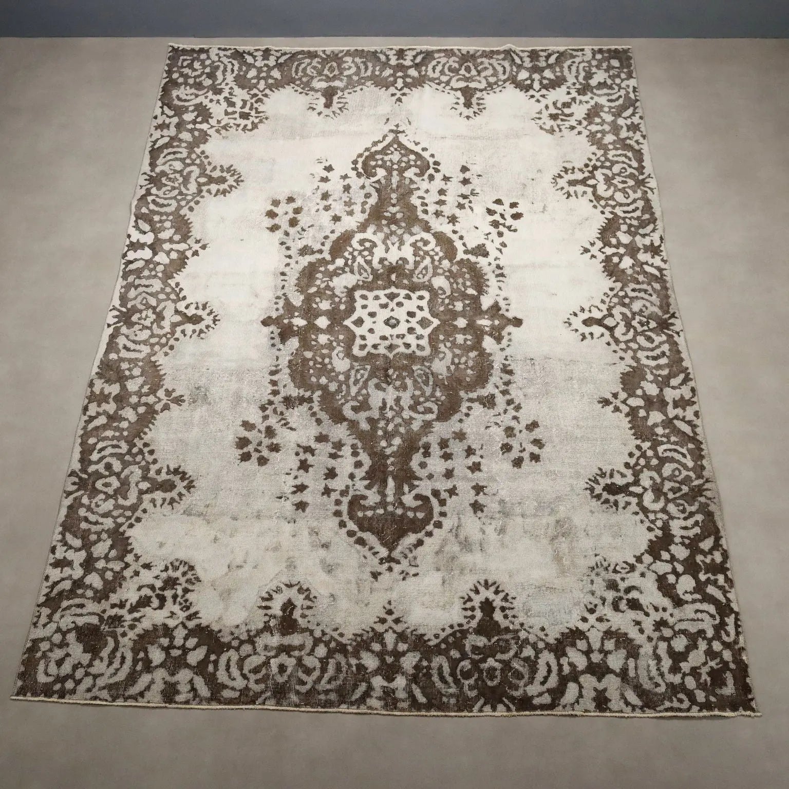 Antique Carpet Wool Cotton Thin Knot Handmade 142 x 103 In - 142 x 103 in | Antiques | Carpets