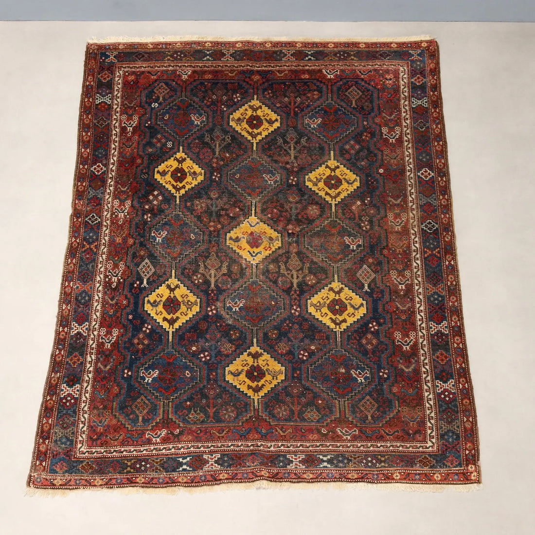 Antique Asian Carpet Wool Thin Knot Handmade 73 x 57 In - 73 x 57 In | Antiques | Carpets