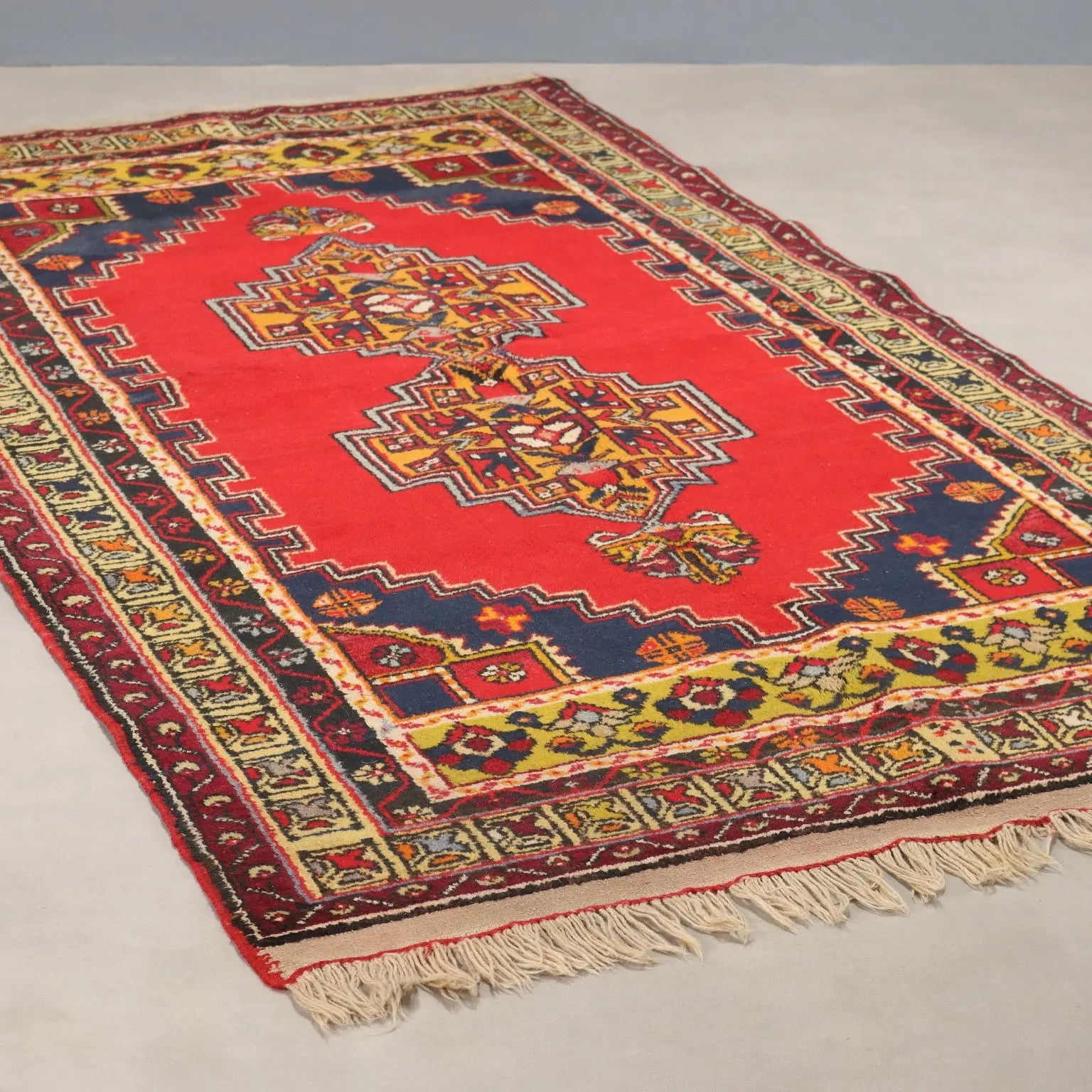 Antique Joruk Carpet Wool Heavy Knot Turkey 93 x 52 In - 93 x 52 In | Antiques | Carpets