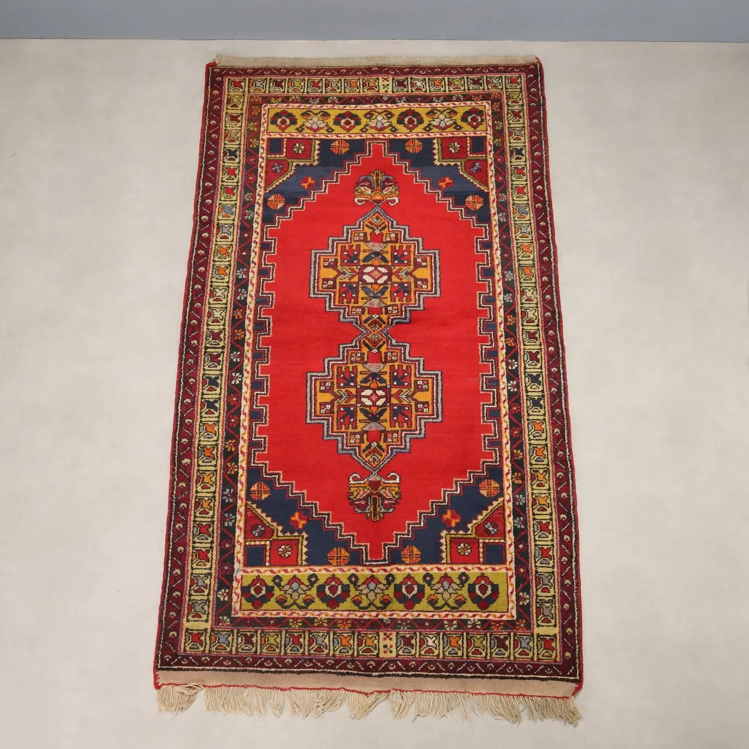 Antique Joruk Carpet Wool Heavy Knot Turkey 93 x 52 In - 93 x 52 In | Antiques | Carpets