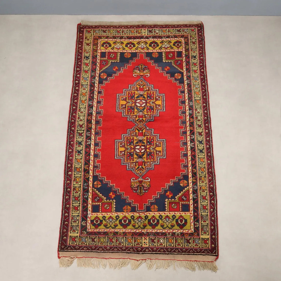 Antique Joruk Carpet Wool Heavy Knot Turkey 93 x 52 In - 93 x 52 In | Antiques | Carpets