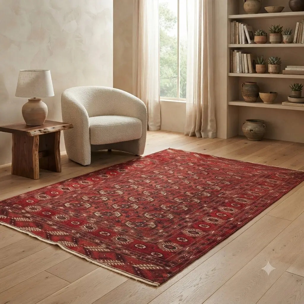 Antique Bukhara Carpet Wool Thin Knot Handmade 67 x 47 In - 67 x 47 In | Antiques | Carpets