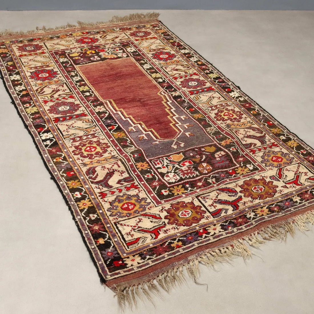 Antique Kirsehir Carpet Wool Heavy Knot Handmade 73 x 43 In - 73 x 43 In | Antiques | Carpets