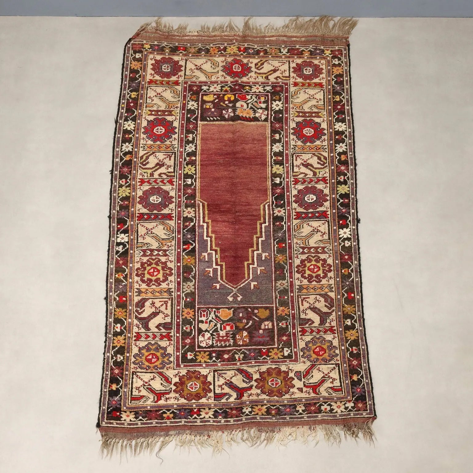 Antique Kirsehir Carpet Wool Heavy Knot Handmade 73 x 43 In - 73 x 43 In | Antiques | Carpets