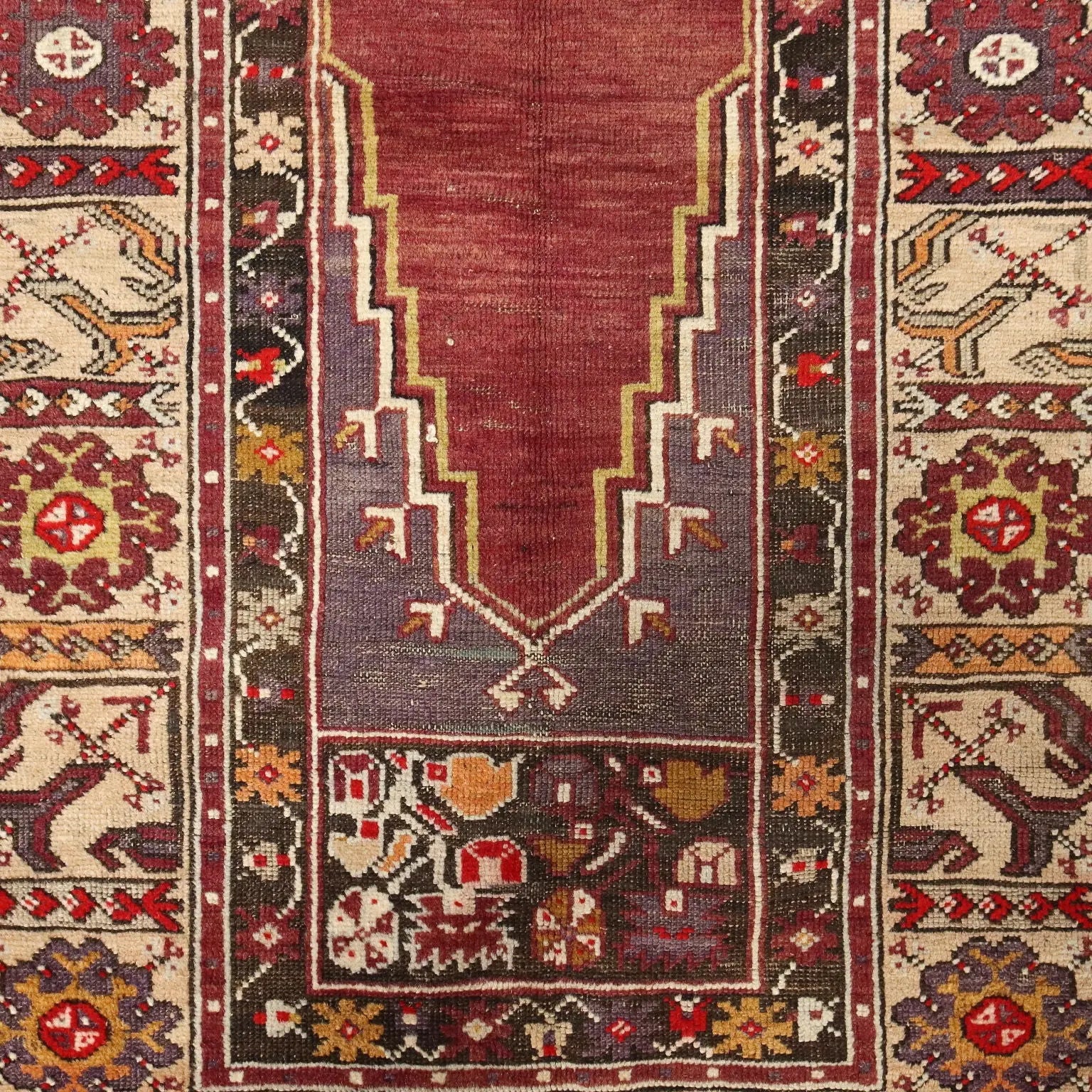 Antique Kirsehir Carpet Wool Heavy Knot Handmade 73 x 43 In - 73 x 43 In | Antiques | Carpets