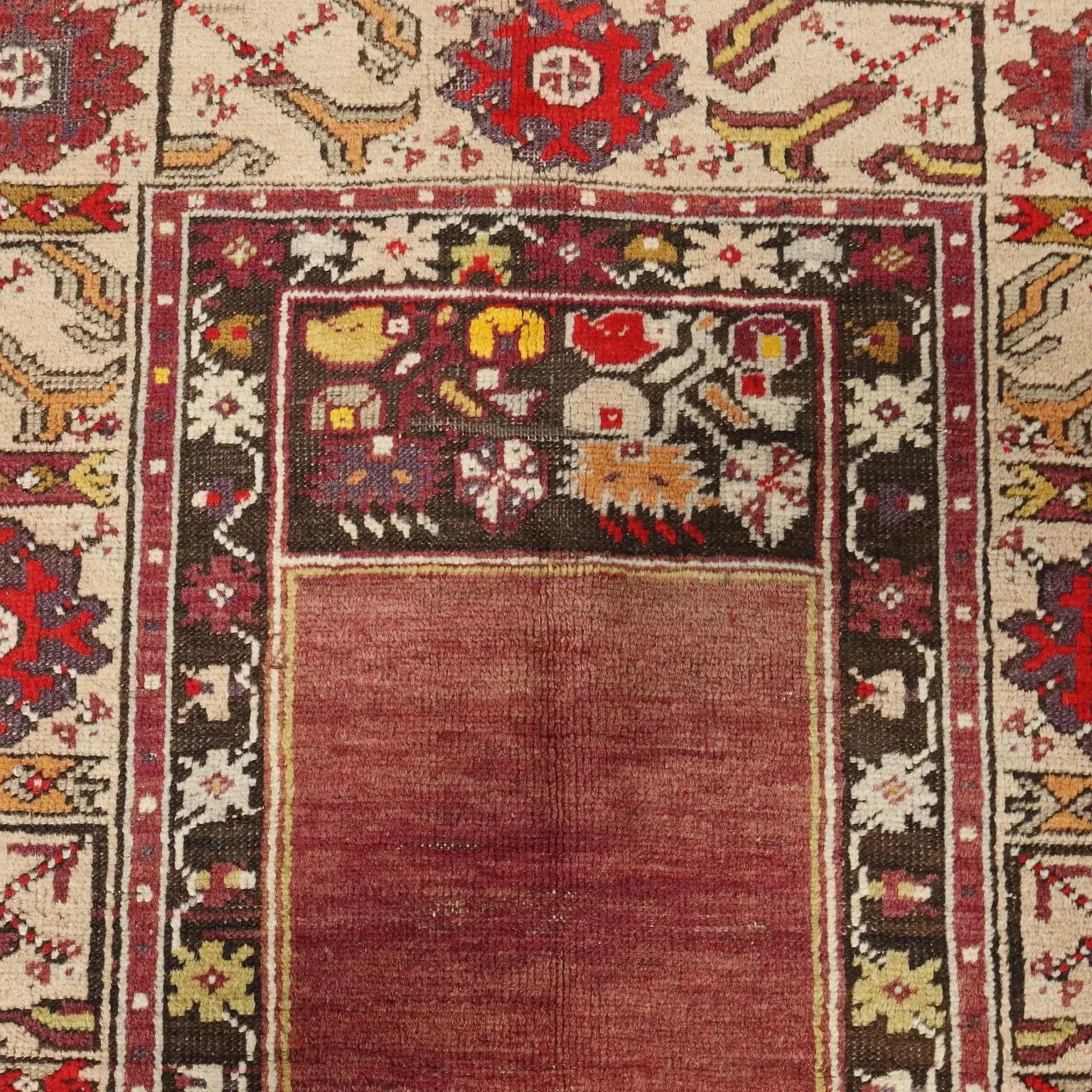 Antique Kirsehir Carpet Wool Heavy Knot Handmade 73 x 43 In - 73 x 43 In | Antiques | Carpets