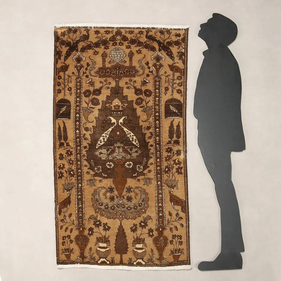 Antique Carpet Cotton Wool Heavy Knot Handmade 64 x 36 In - 64 x 36 In | Antiques | Carpets