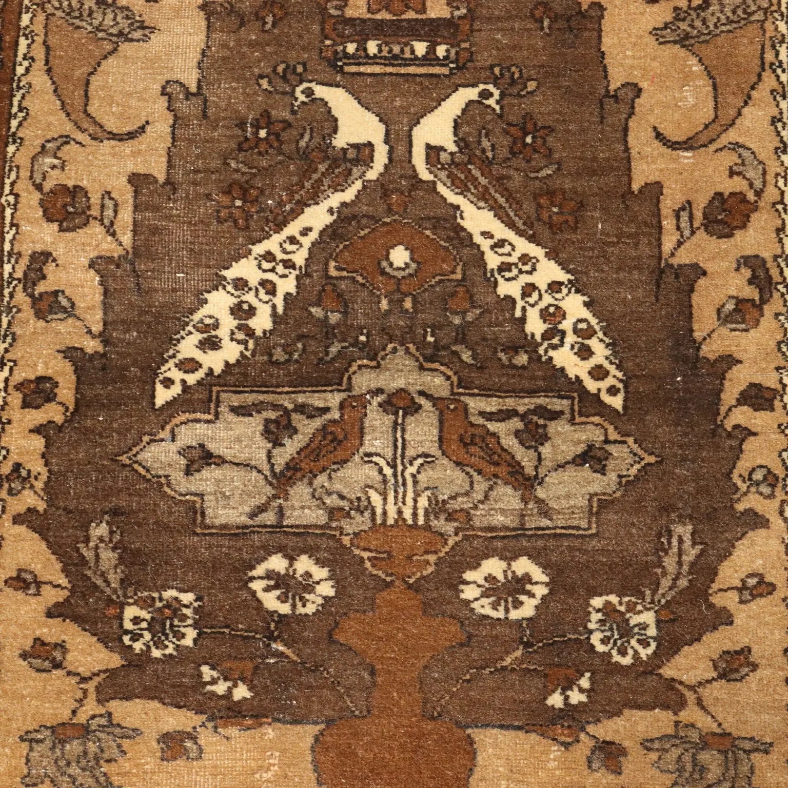 Antique Carpet Cotton Wool Heavy Knot Handmade 64 x 36 In - 64 x 36 In | Antiques | Carpets