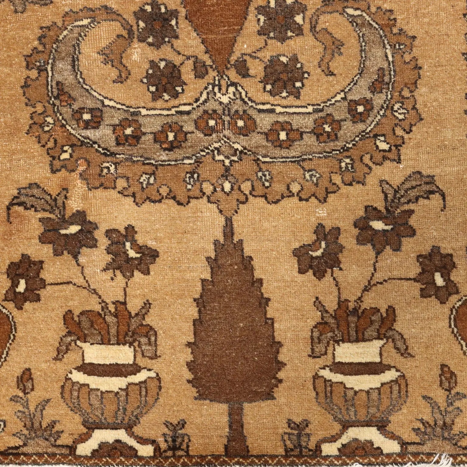 Antique Carpet Cotton Wool Heavy Knot Handmade 64 x 36 In - 64 x 36 In | Antiques | Carpets
