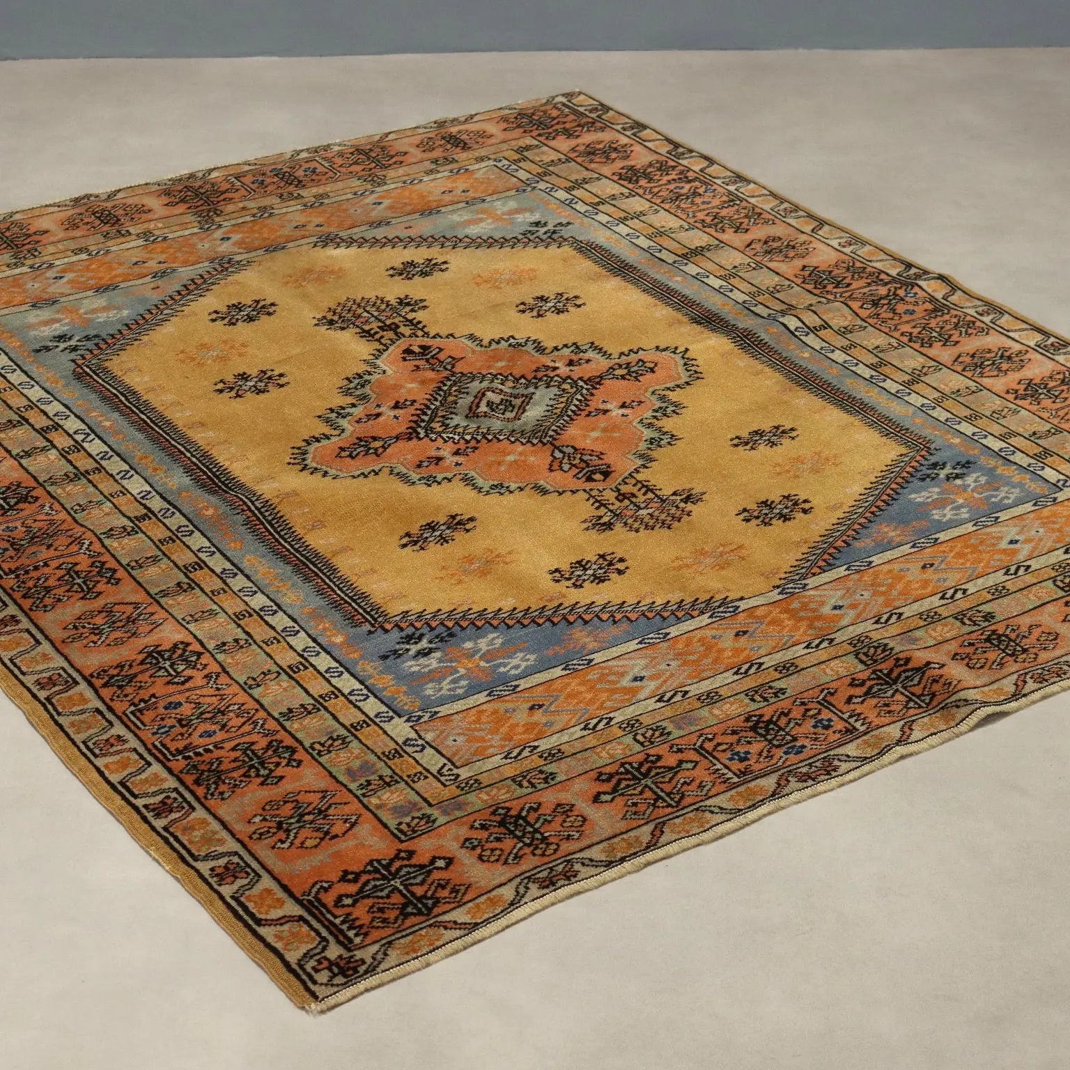 Antique Melas Carpet Cotton Wool Handmade Turkey 63 x 53 In - 63 x 53 In | Antiques | Carpets
