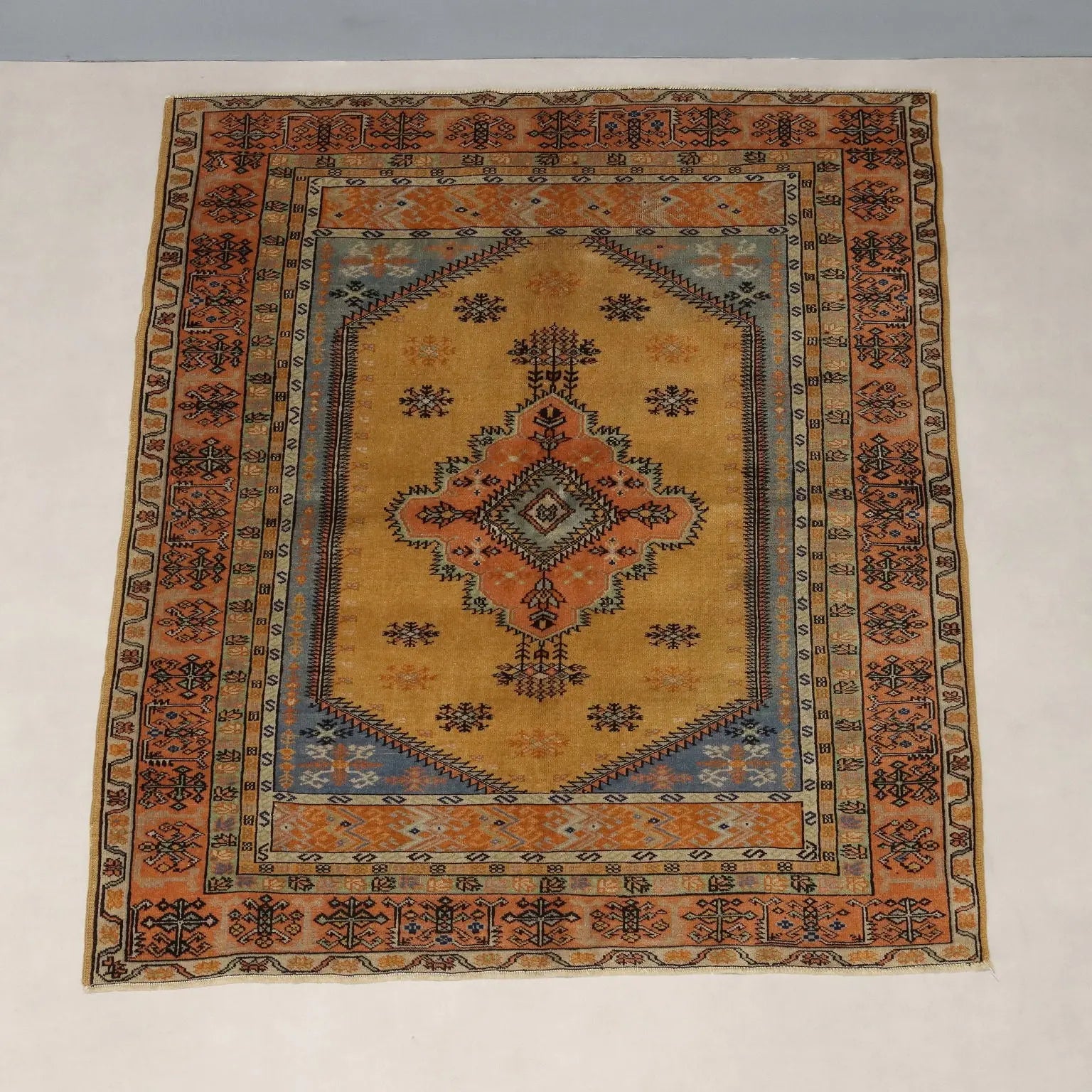 Antique Melas Carpet Cotton Wool Handmade Turkey 63 x 53 In - 63 x 53 In | Antiques | Carpets