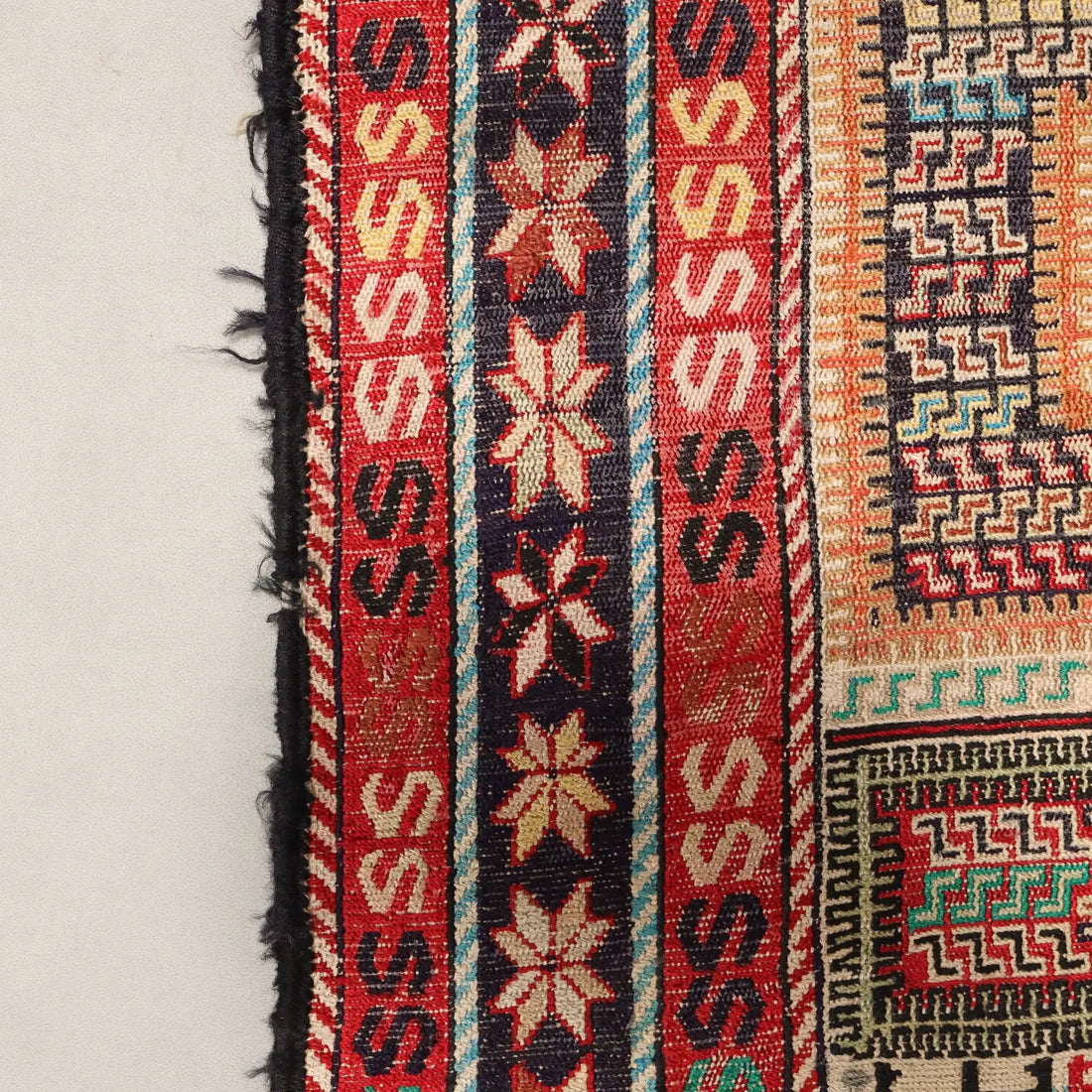 Antique Asian Carpet Cotton Extra-Thin Knot Handmade 75 x 51 In - 75 x 51 In | Antiques | Carpets