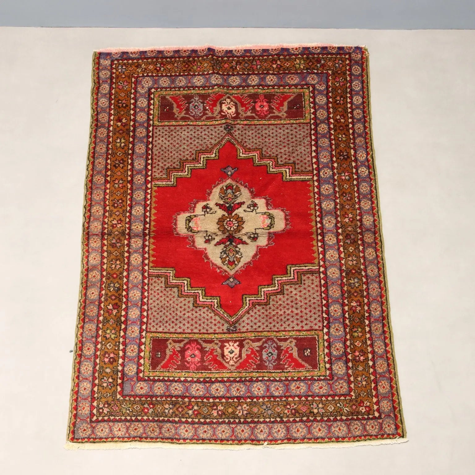 Antique Kirsheir Carpet Wool Heavy Knot Handmade 67 x 43 In - 67 x 43 In | Antiques | Carpets