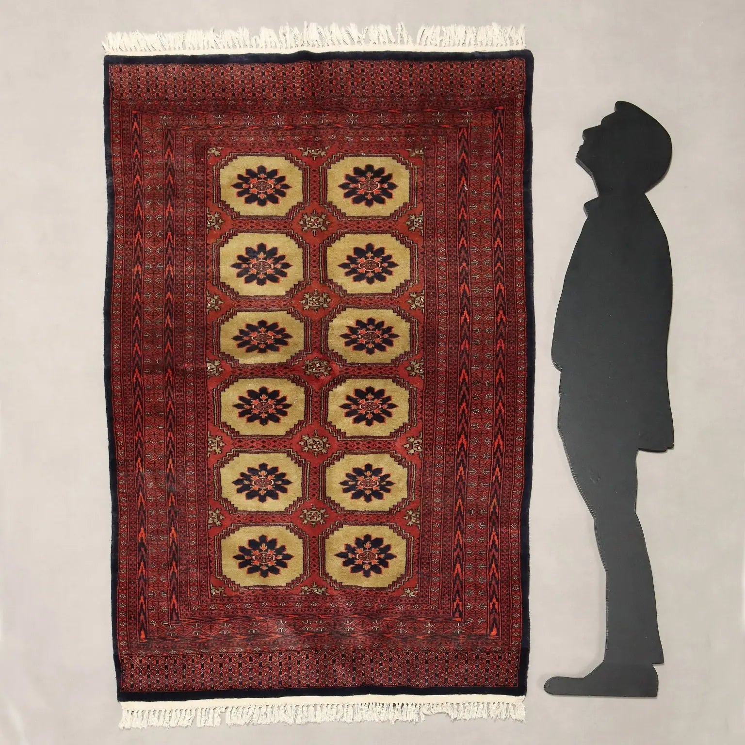 Antique Bukhara Carpet Cotton Wool Thin Knot Pakistan 76 x 49 In - 76 x 49 In | Antiques | Carpets