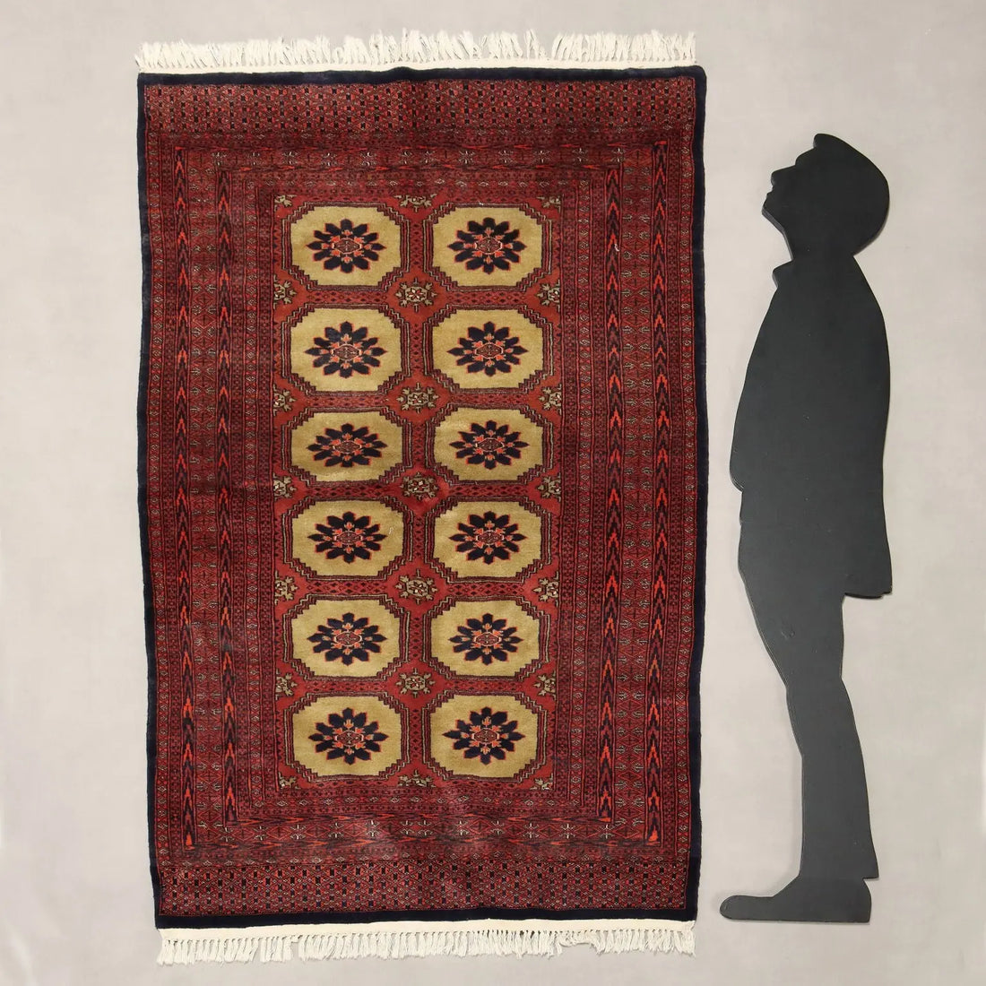 Antique Bukhara Carpet Cotton Wool Thin Knot Pakistan 76 x 49 In - 76 x 49 In | Antiques | Carpets
