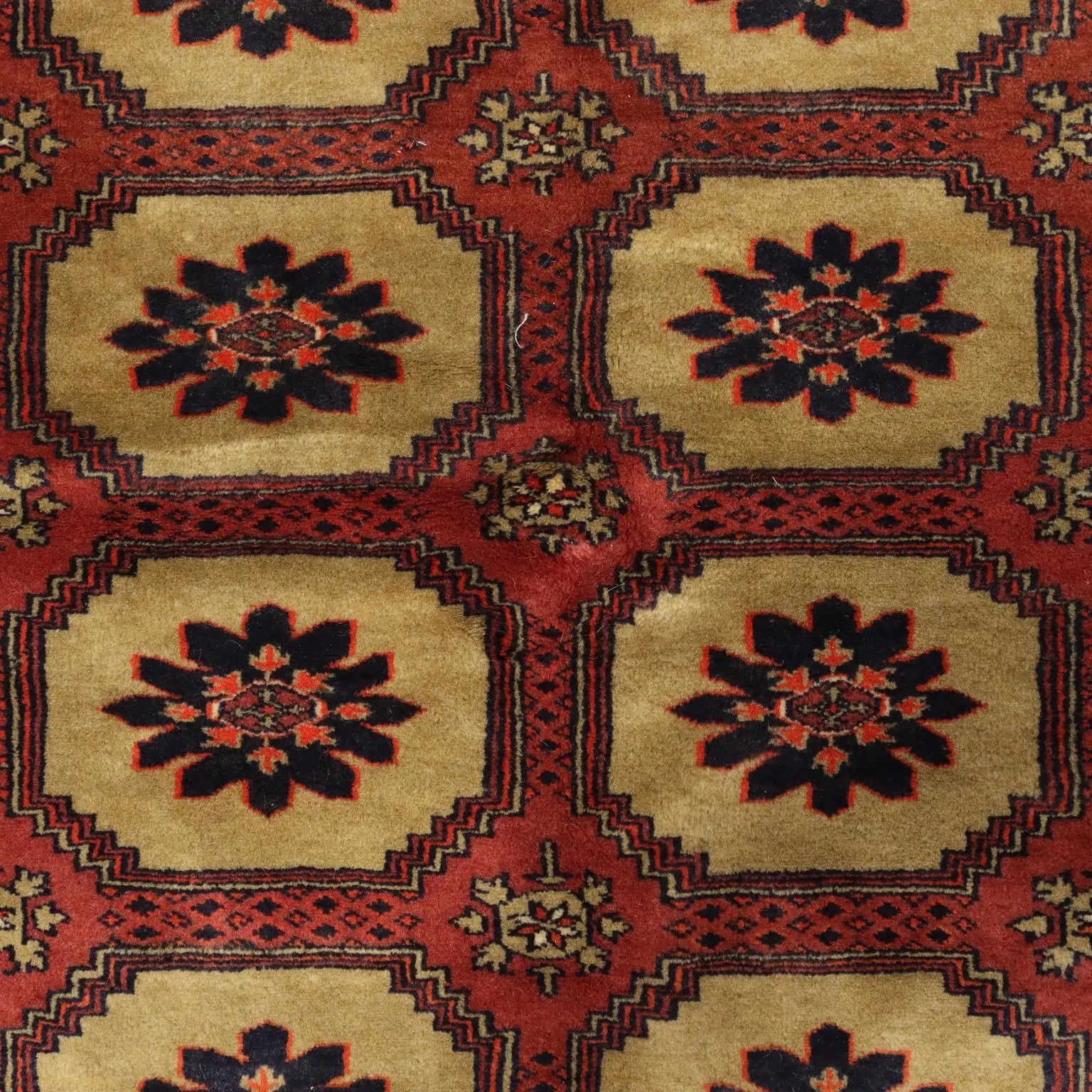 Antique Bukhara Carpet Cotton Wool Thin Knot Pakistan 76 x 49 In - 76 x 49 In | Antiques | Carpets