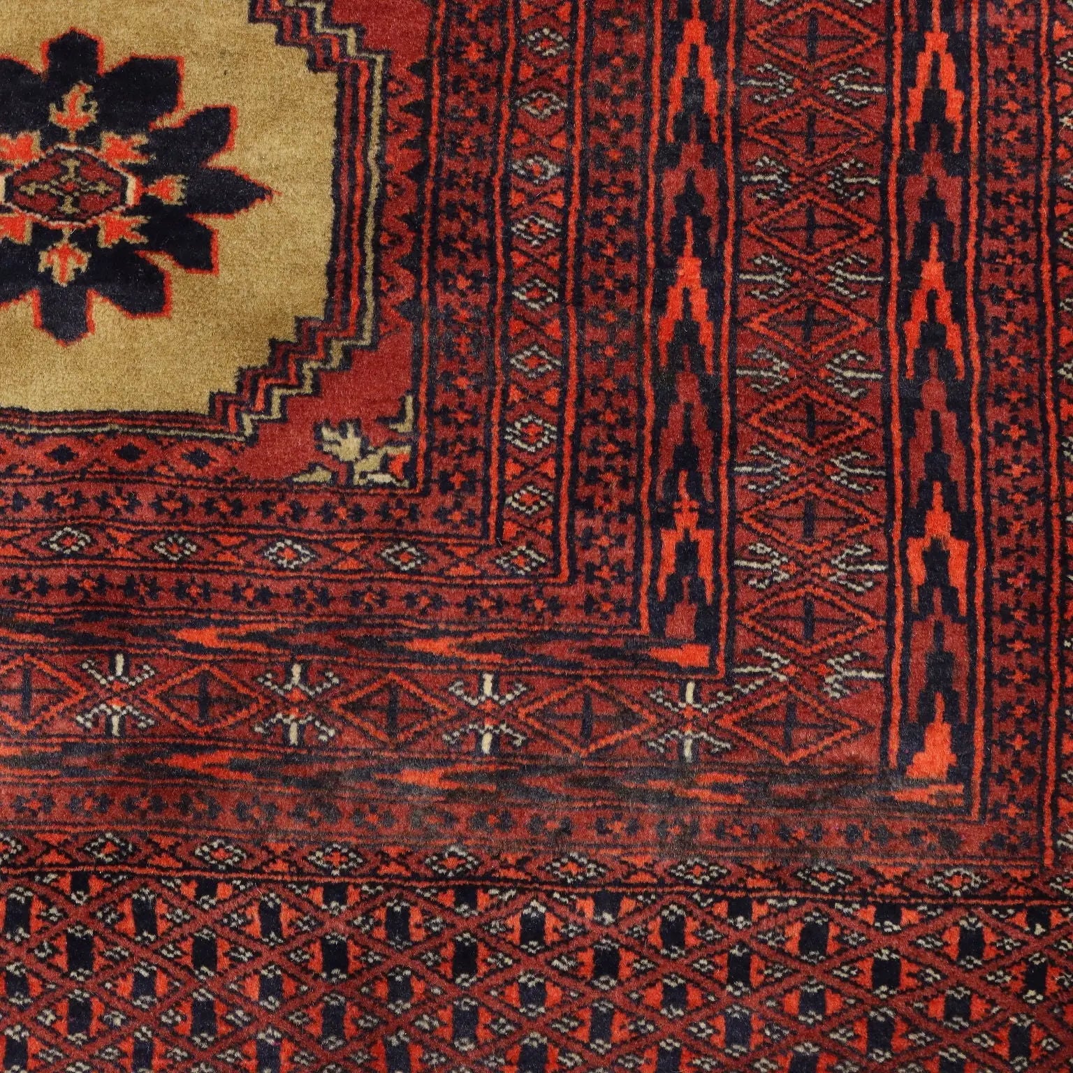 Antique Bukhara Carpet Cotton Wool Thin Knot Pakistan 76 x 49 In - 76 x 49 In | Antiques | Carpets