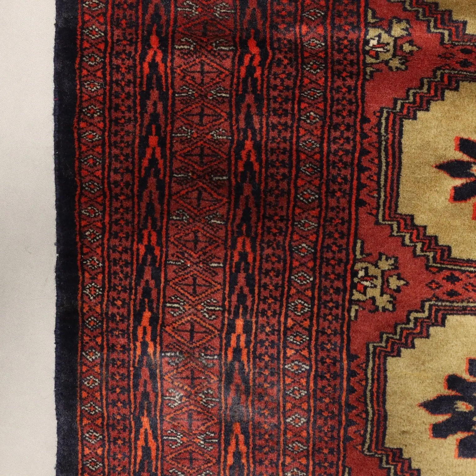 Antique Bukhara Carpet Cotton Wool Thin Knot Pakistan 76 x 49 In - 76 x 49 In | Antiques | Carpets