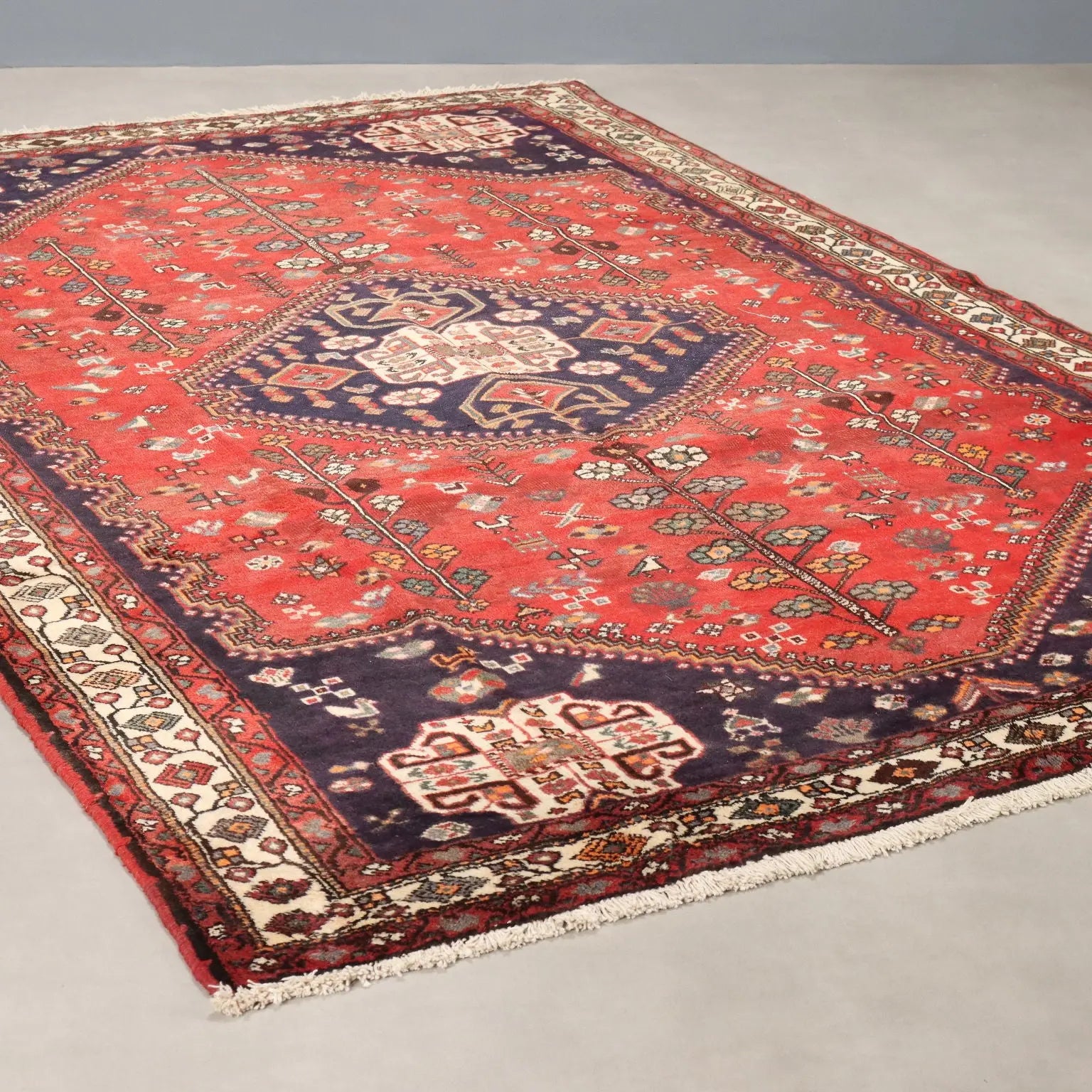Antique Asian Carpet Cotton Wool Heavy Knot 117 x 80 In - 117 x 80 In | Antiques | Carpets