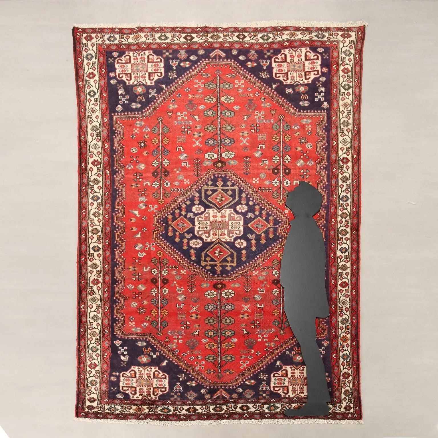 Antique Asian Carpet Cotton Wool Heavy Knot 117 x 80 In - 117 x 80 In | Antiques | Carpets