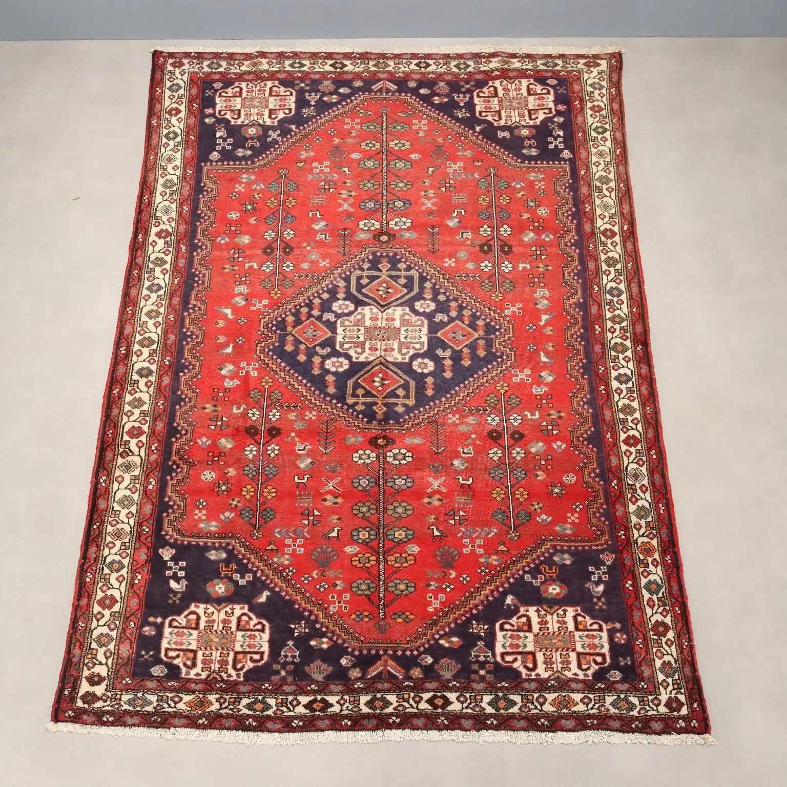 Antique Asian Carpet Cotton Wool Heavy Knot 117 x 80 In - 117 x 80 In | Antiques | Carpets