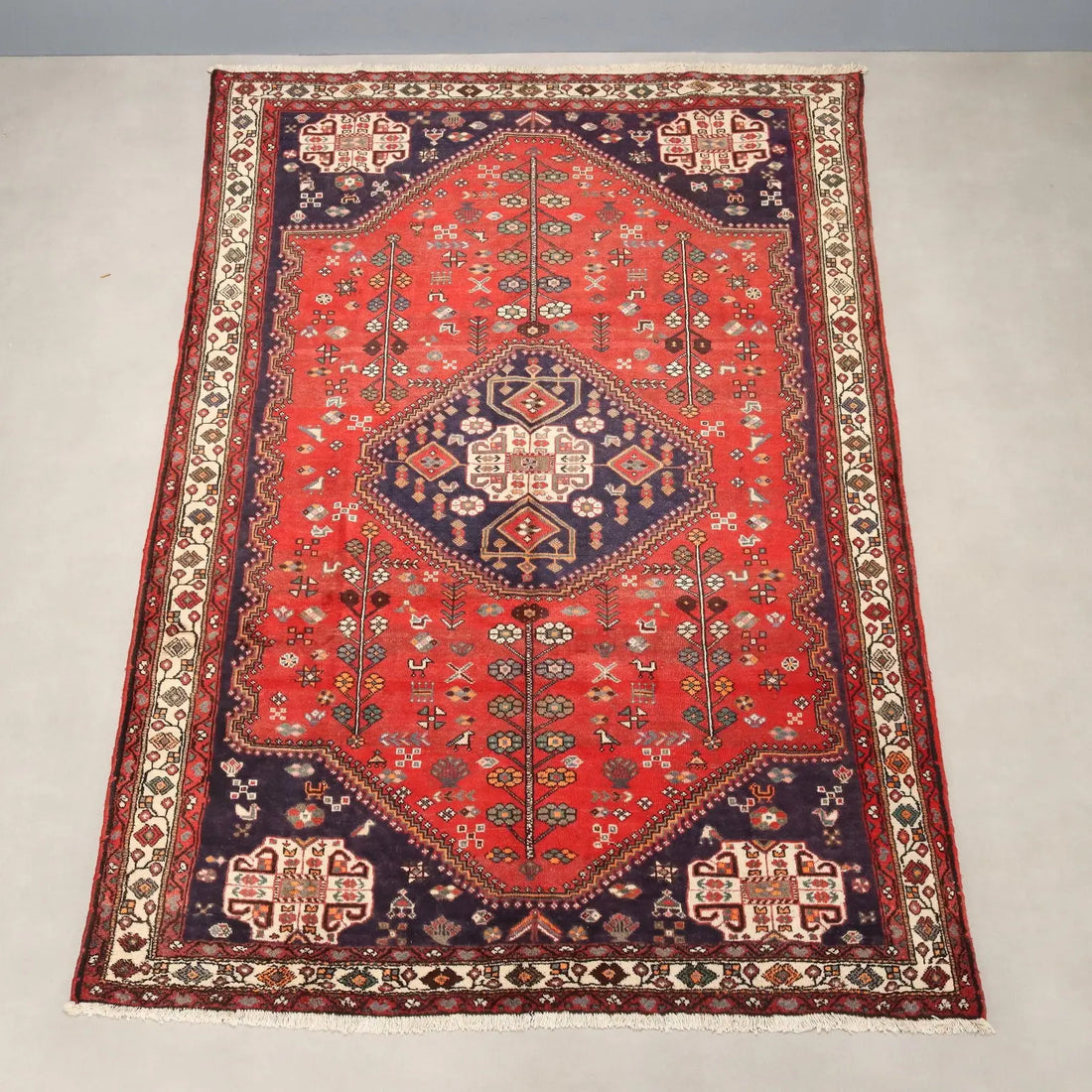 Antique Asian Carpet Cotton Wool Heavy Knot 117 x 80 In - 117 x 80 In | Antiques | Carpets