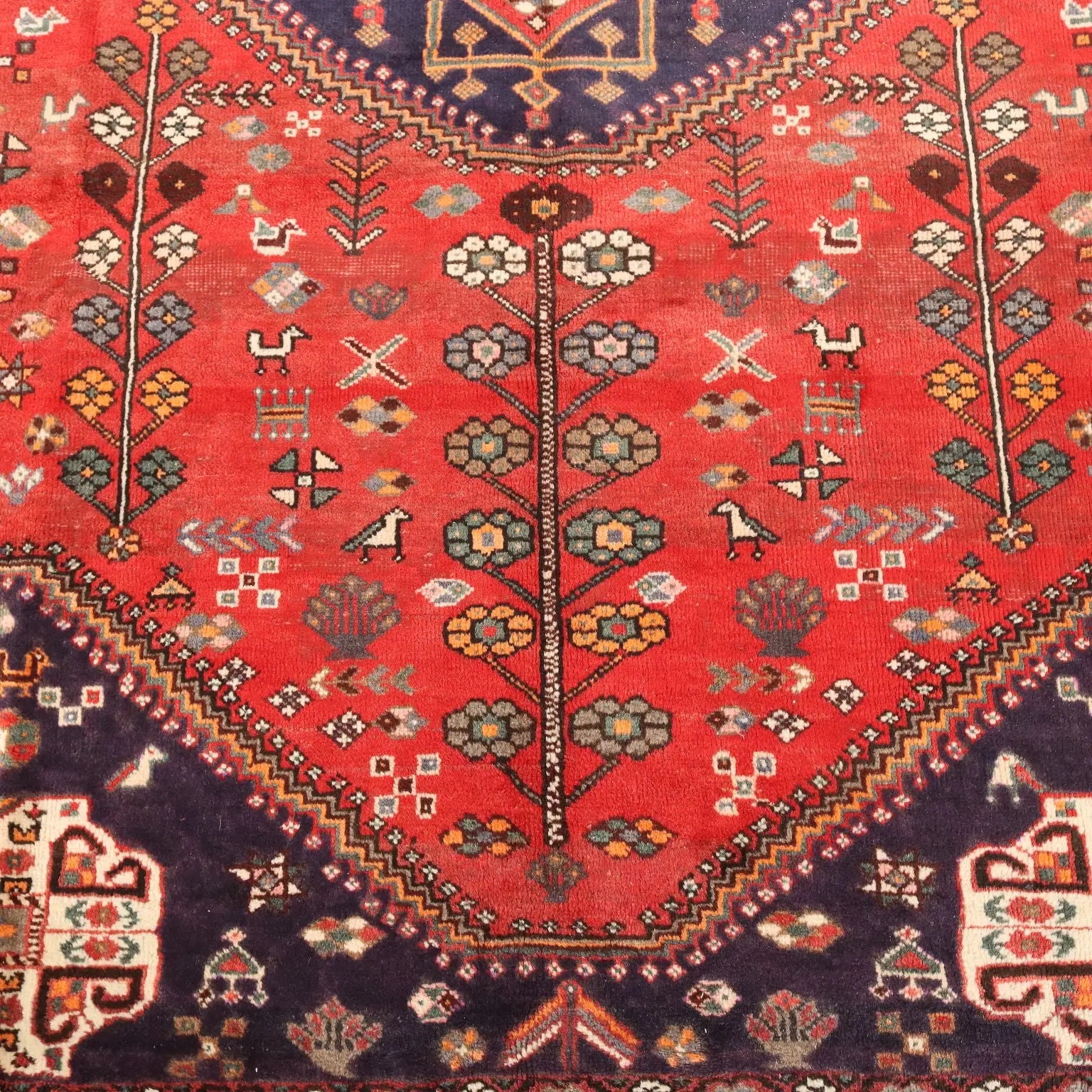 Antique Asian Carpet Cotton Wool Heavy Knot 117 x 80 In - 117 x 80 In | Antiques | Carpets