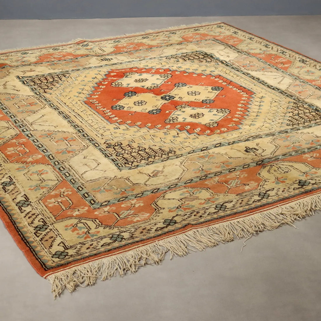 Antique Kars Carpet Cotton Wool Heavy Knot Handmade 102 x 100 In - 102 x 100 In | Antiques | Carpets