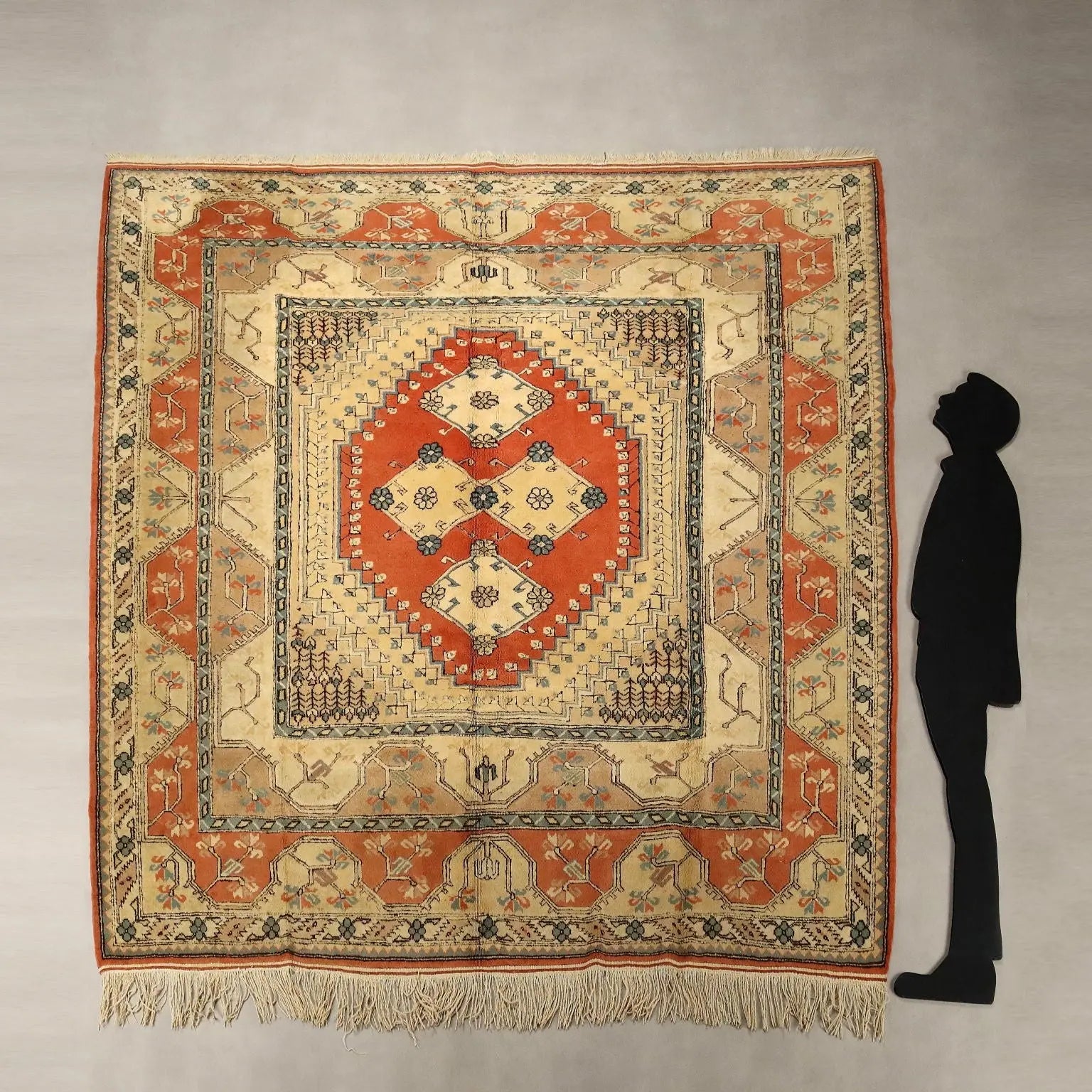 Antique Kars Carpet Cotton Wool Heavy Knot Handmade 102 x 100 In - 102 x 100 In | Antiques | Carpets