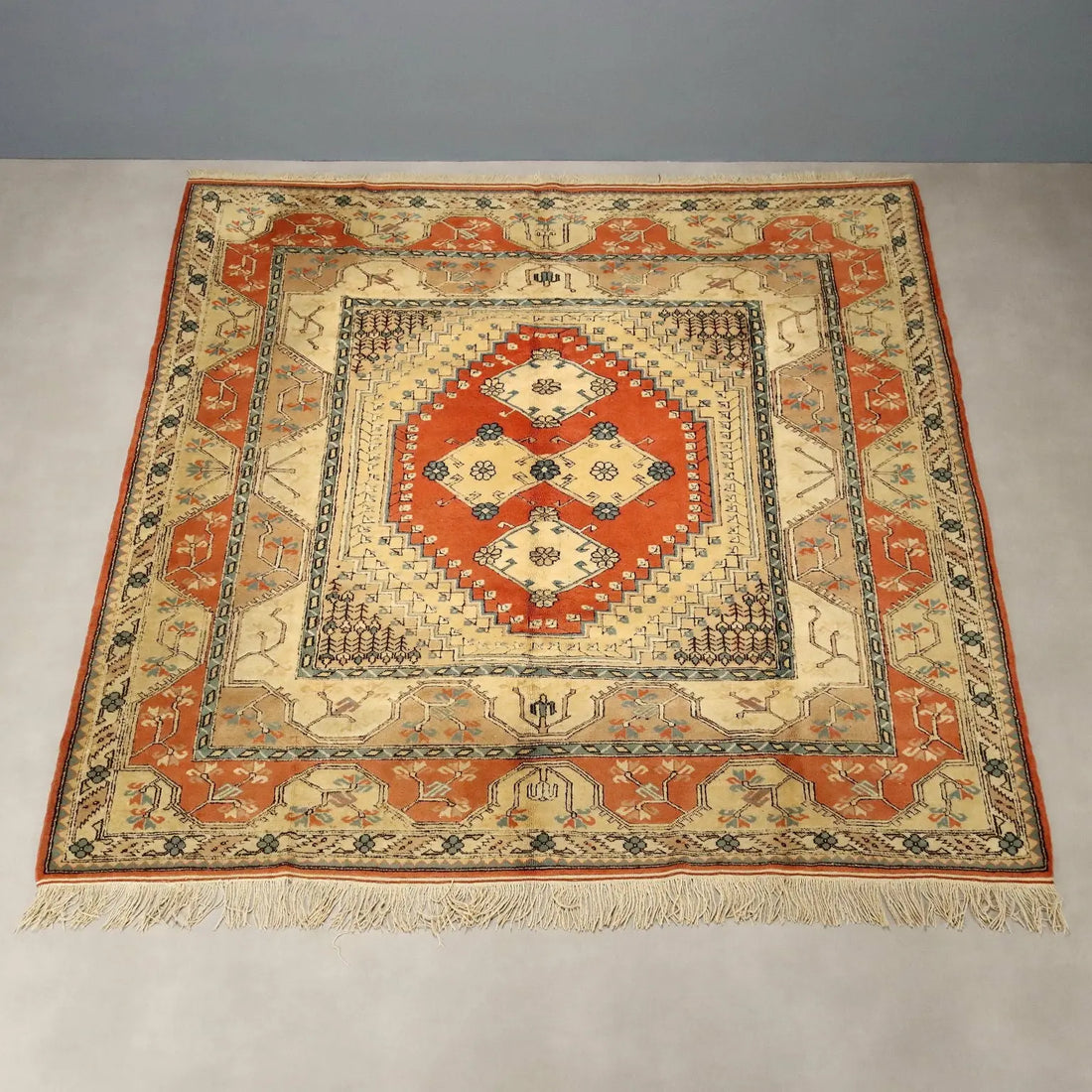 Antique Kars Carpet Cotton Wool Heavy Knot Handmade 102 x 100 In - 102 x 100 In | Antiques | Carpets