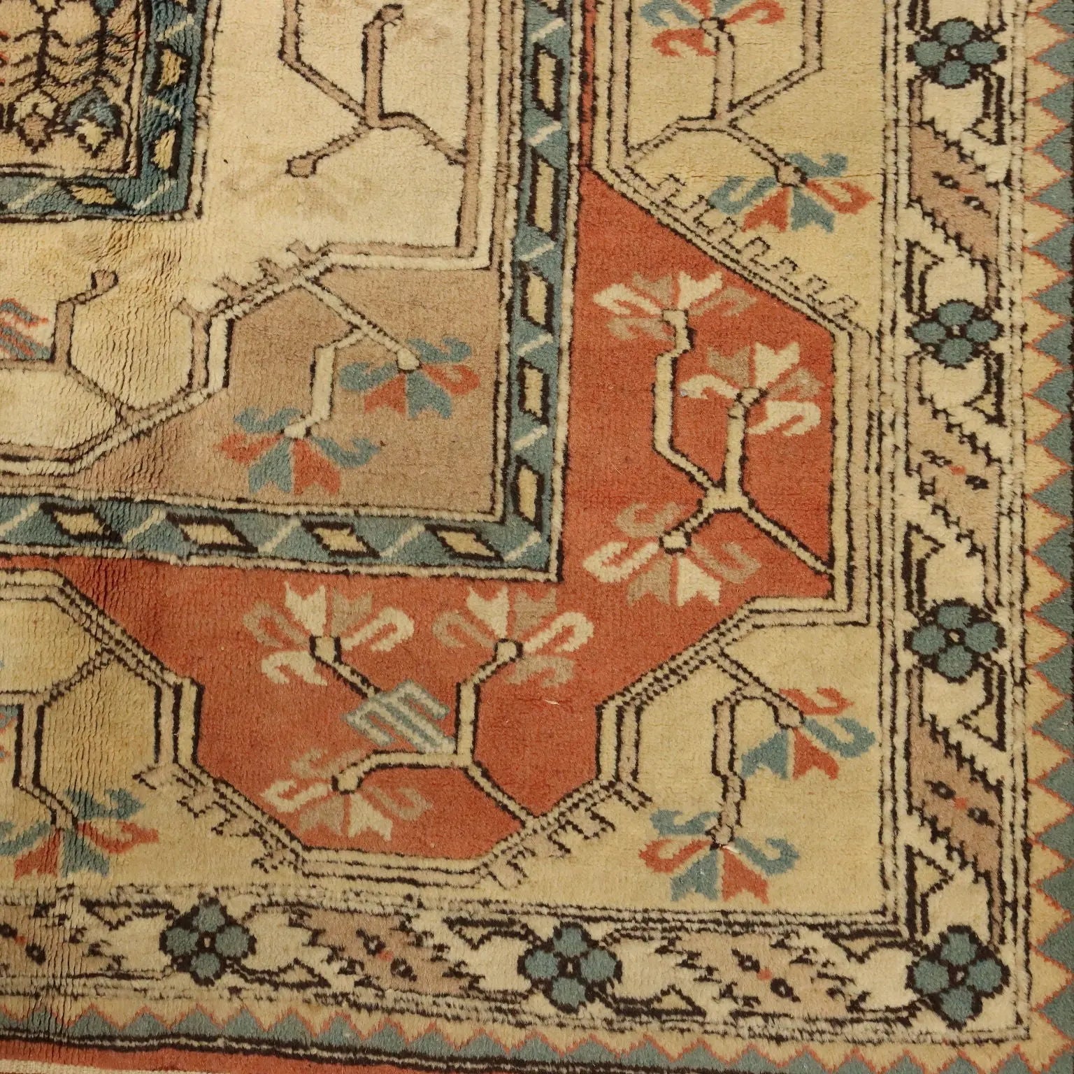 Antique Kars Carpet Cotton Wool Heavy Knot Handmade 102 x 100 In - 102 x 100 In | Antiques | Carpets