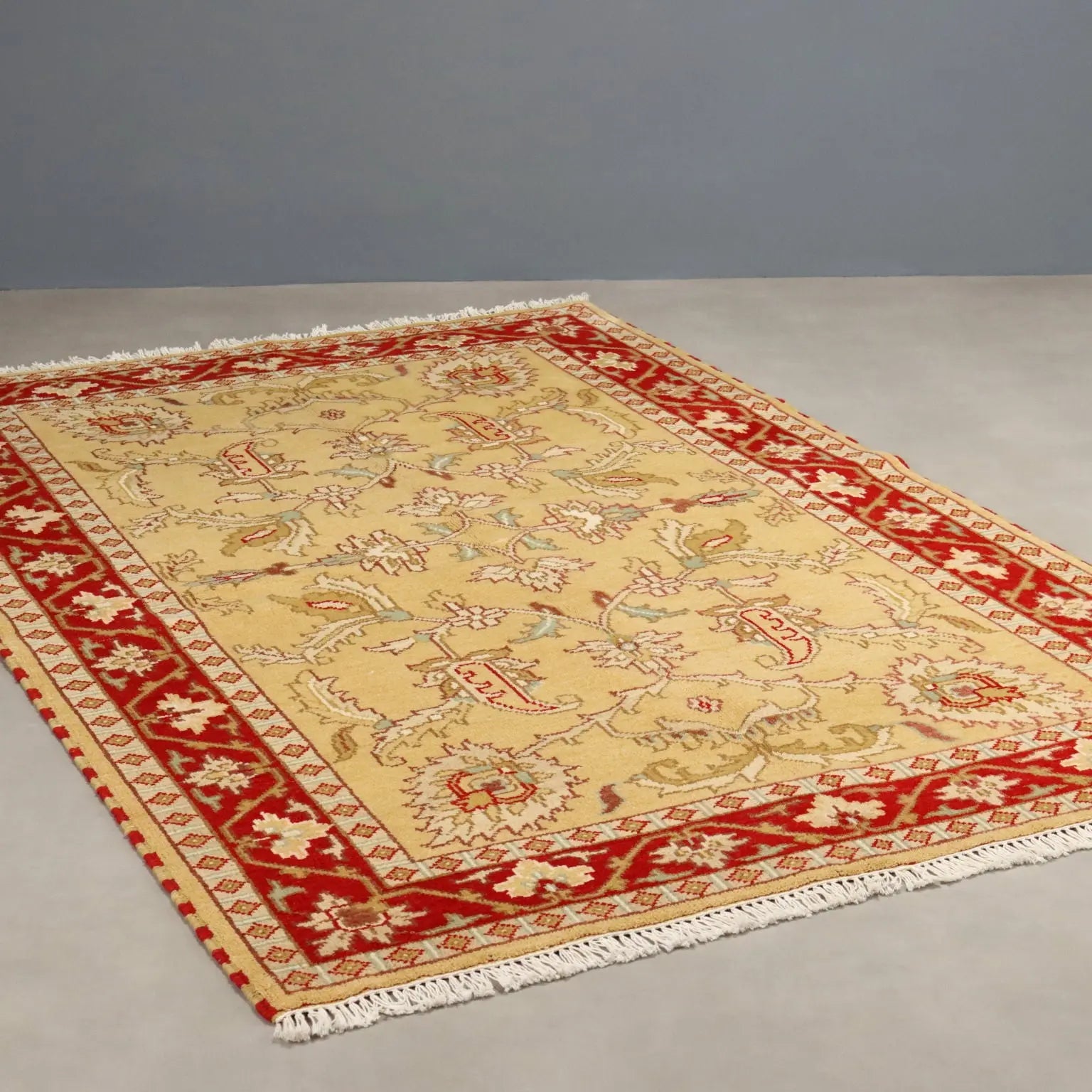 Antique Ziegler Carpet Cotton Heavy Knot India 88 x 59 In - 88 x 59 In | Antiques | Carpets