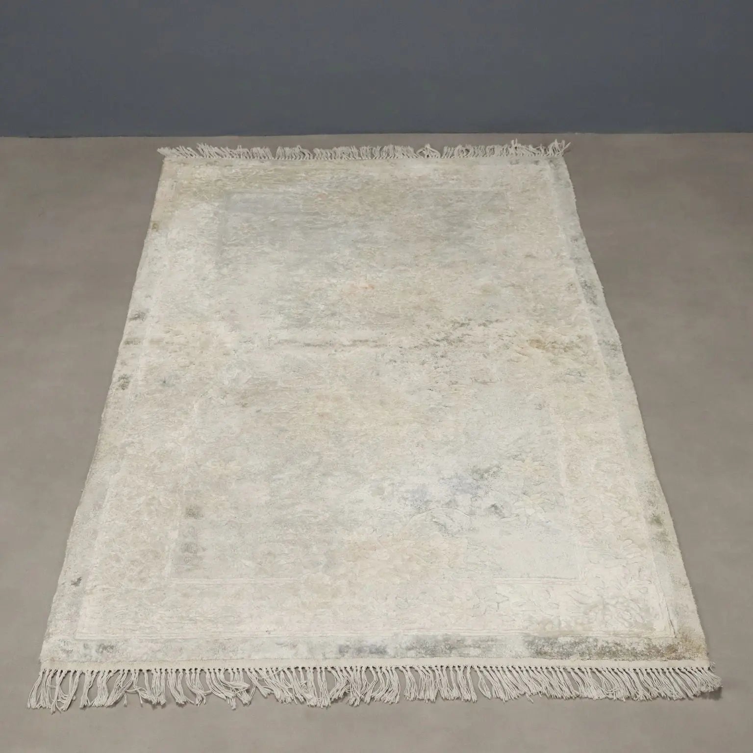 Antique Beijing Carpet Silk Thin Knot Handmade 59 x 35 In - 59 x 35 In | Antiques | Carpets