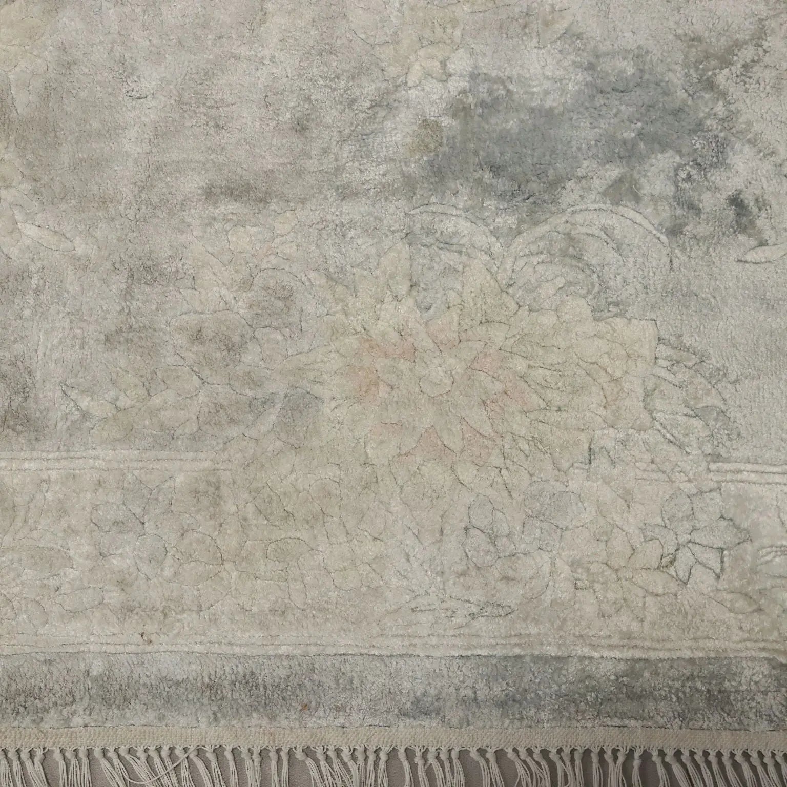 Antique Beijing Carpet Silk Thin Knot Handmade 59 x 35 In - 59 x 35 In | Antiques | Carpets