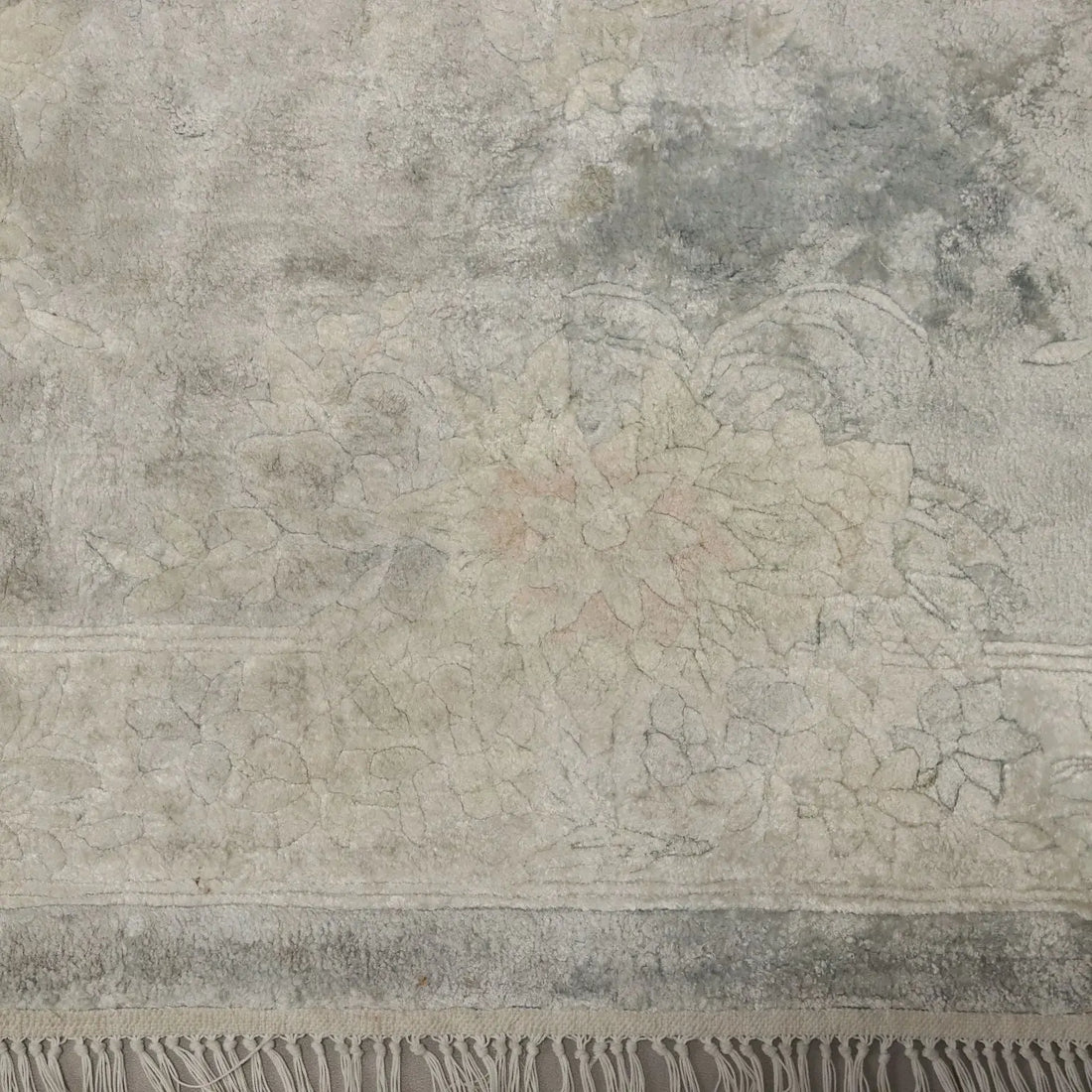Antique Beijing Carpet Silk Thin Knot Handmade 59 x 35 In - 59 x 35 In | Antiques | Carpets