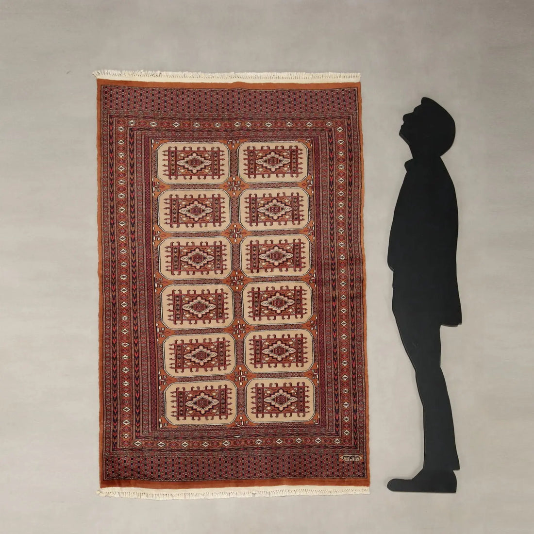 Antique Bukhara Carpet Cotton Wool Thin Knot Handmade 70 x 51 In - 70 x 51 In | Antiques | Carpets