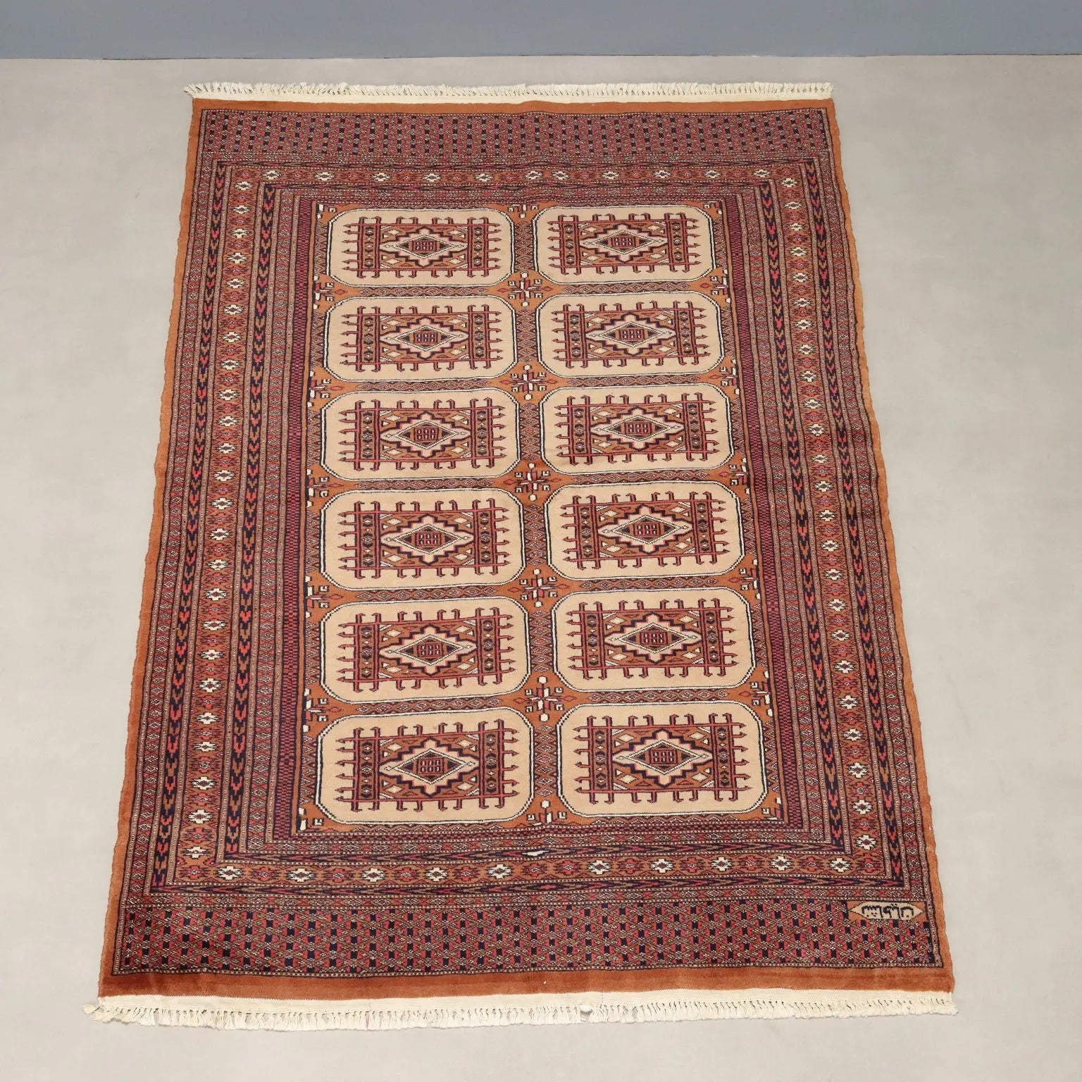 Antique Bukhara Carpet Cotton Wool Thin Knot Handmade 70 x 51 In - 70 x 51 In | Antiques | Carpets